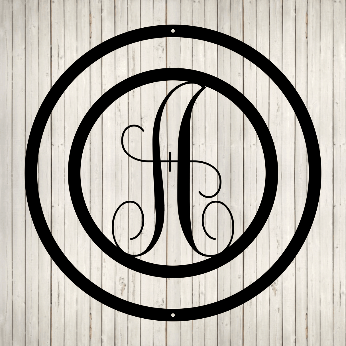 Swirly Circled Initial with Last Name and Est. Date