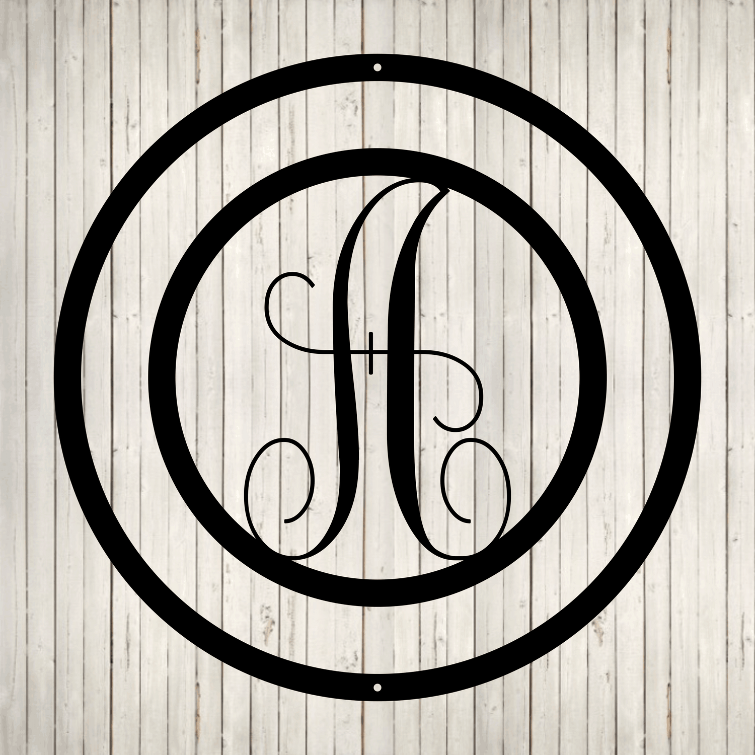 Swirly Circled Initial with Last Name and Est. Date