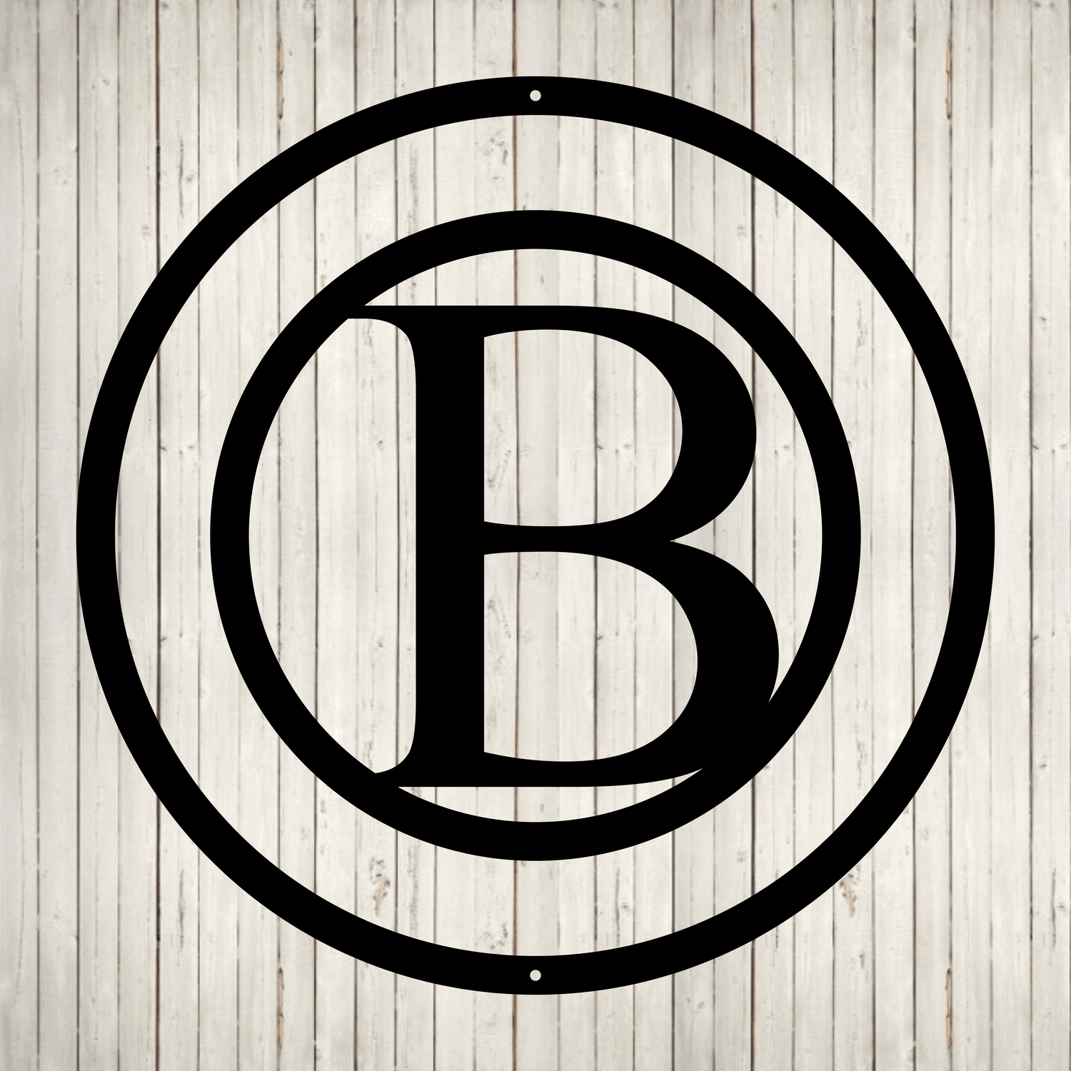 Circled Initial with Last Name and Est. Date