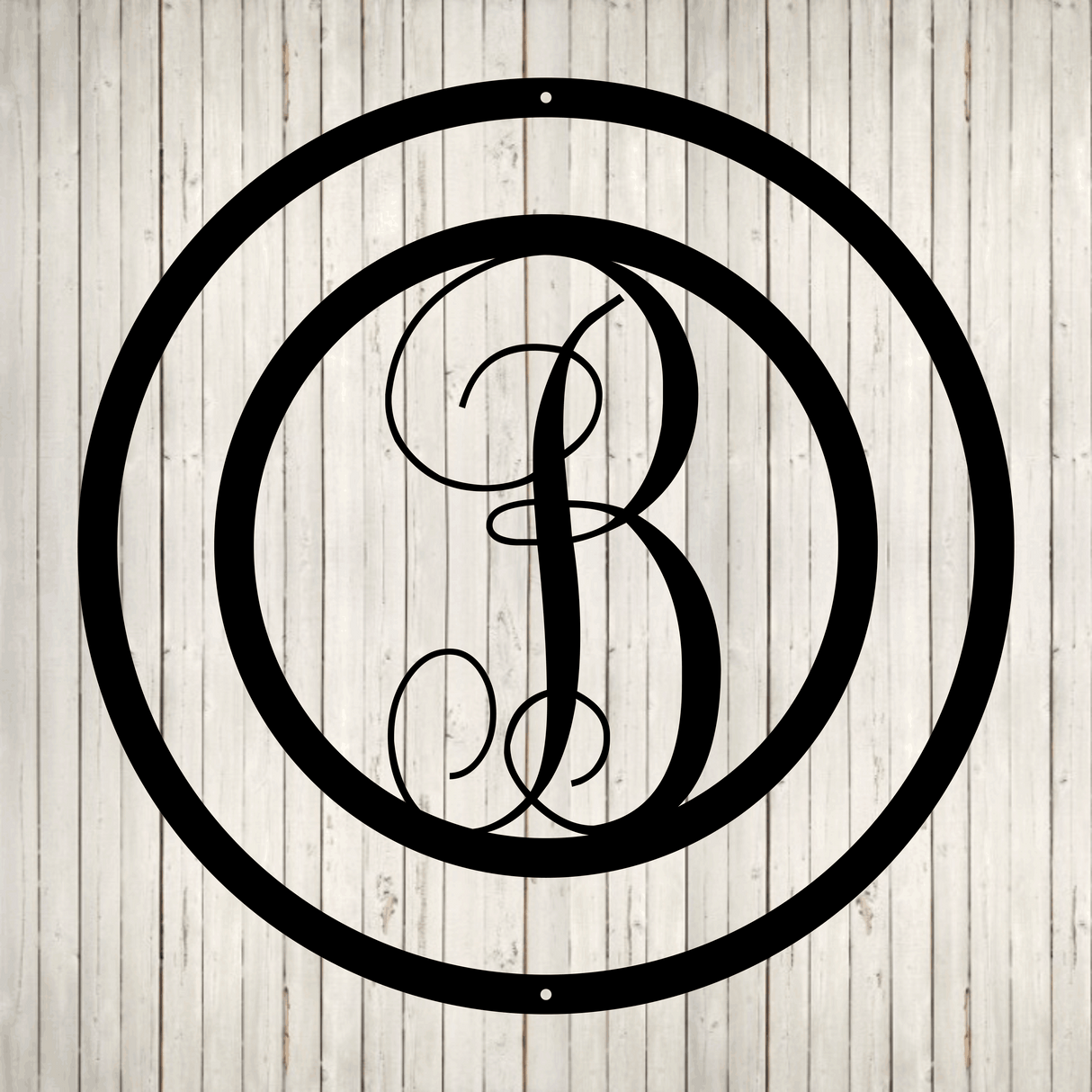 Swirly Circled Initial with Last Name and Est. Date