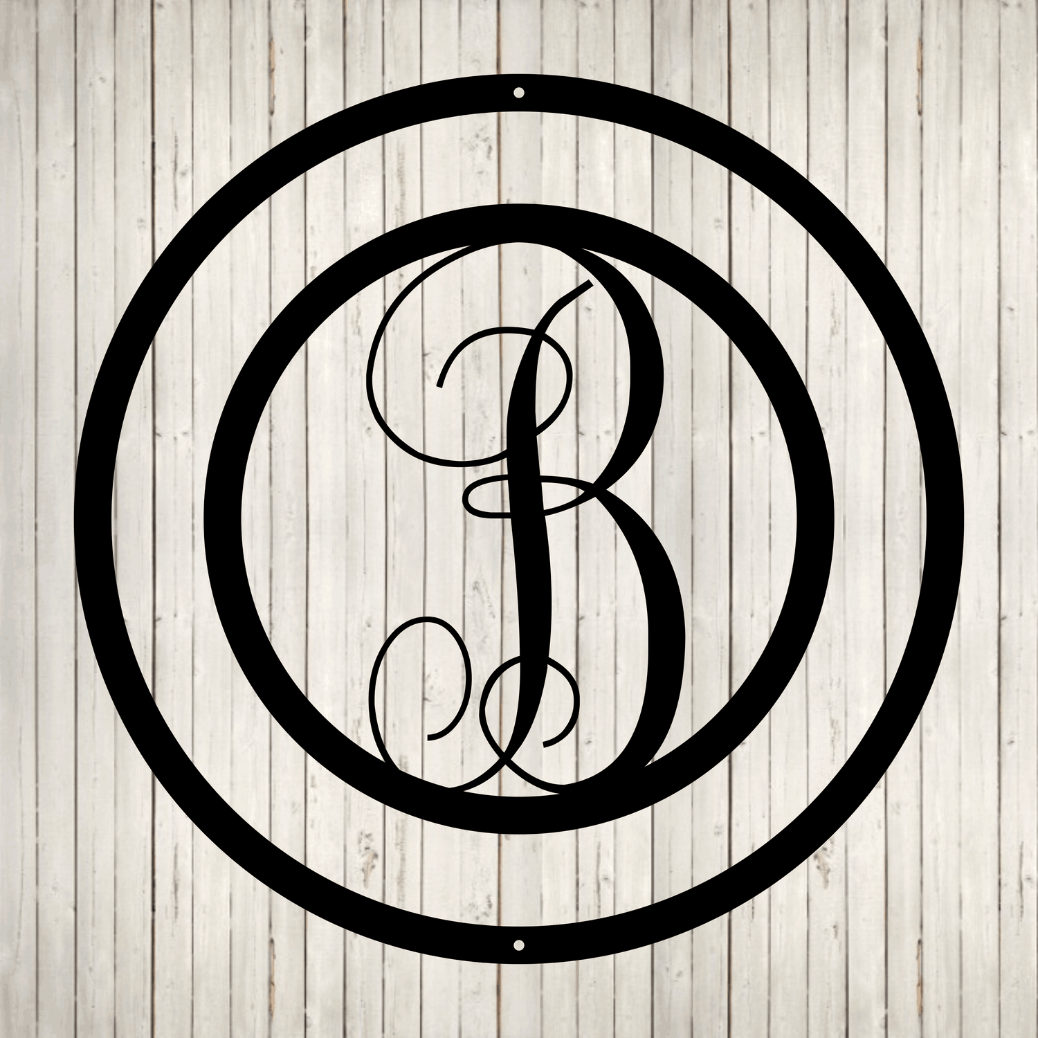 Swirly Circled Initial with Last Name and Est. Date