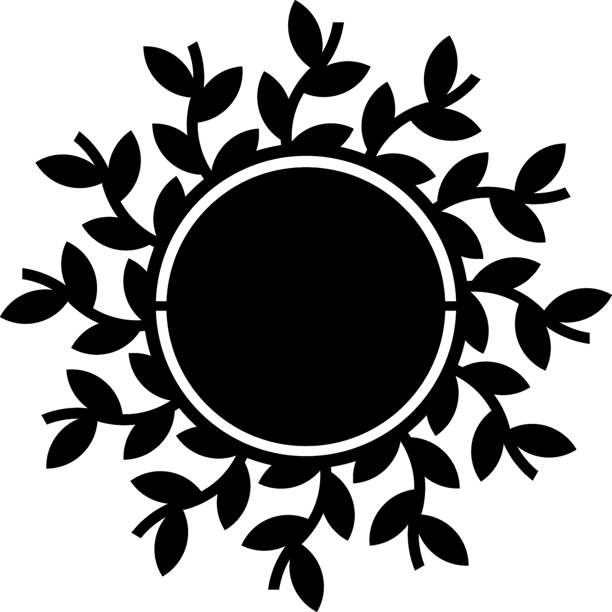 Circle with Name and Leaves