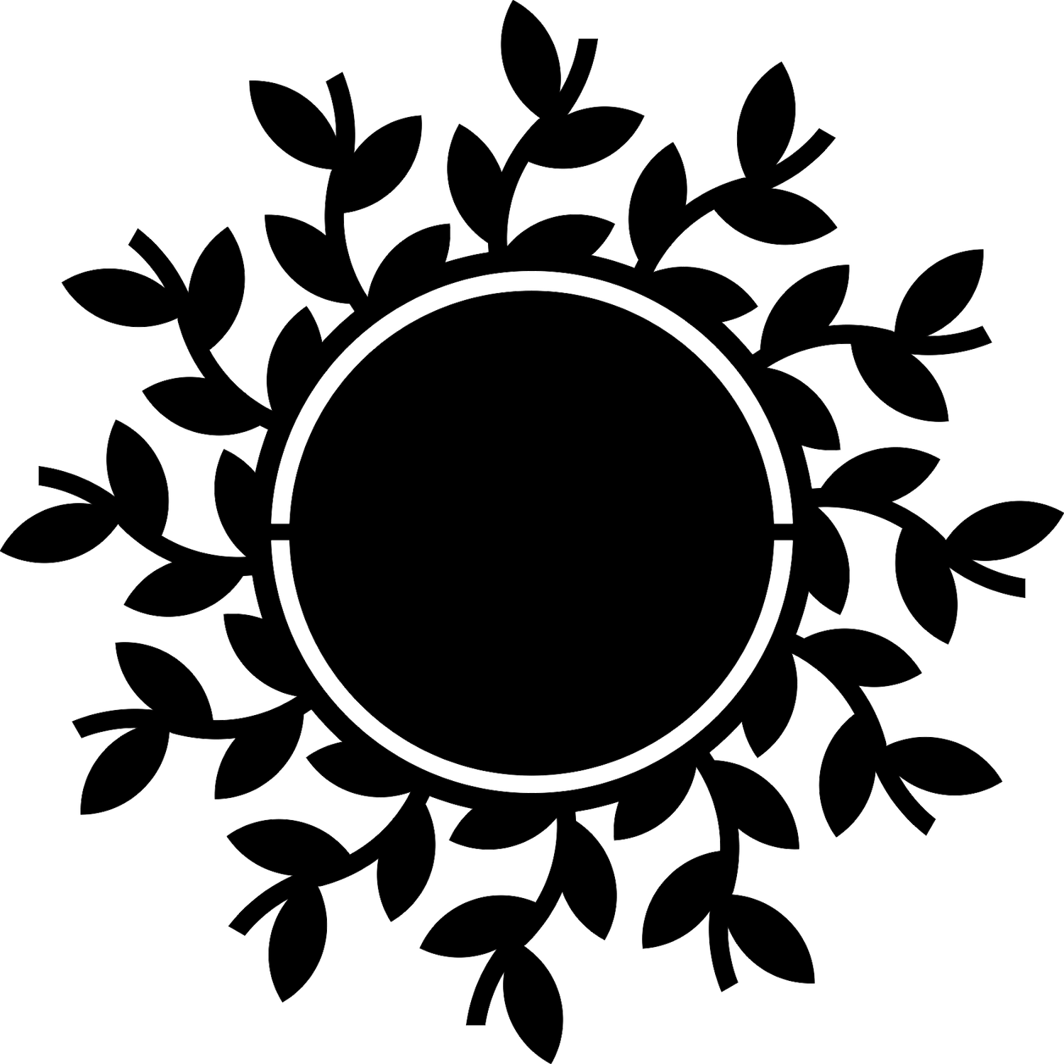 Circle with Name and Leaves