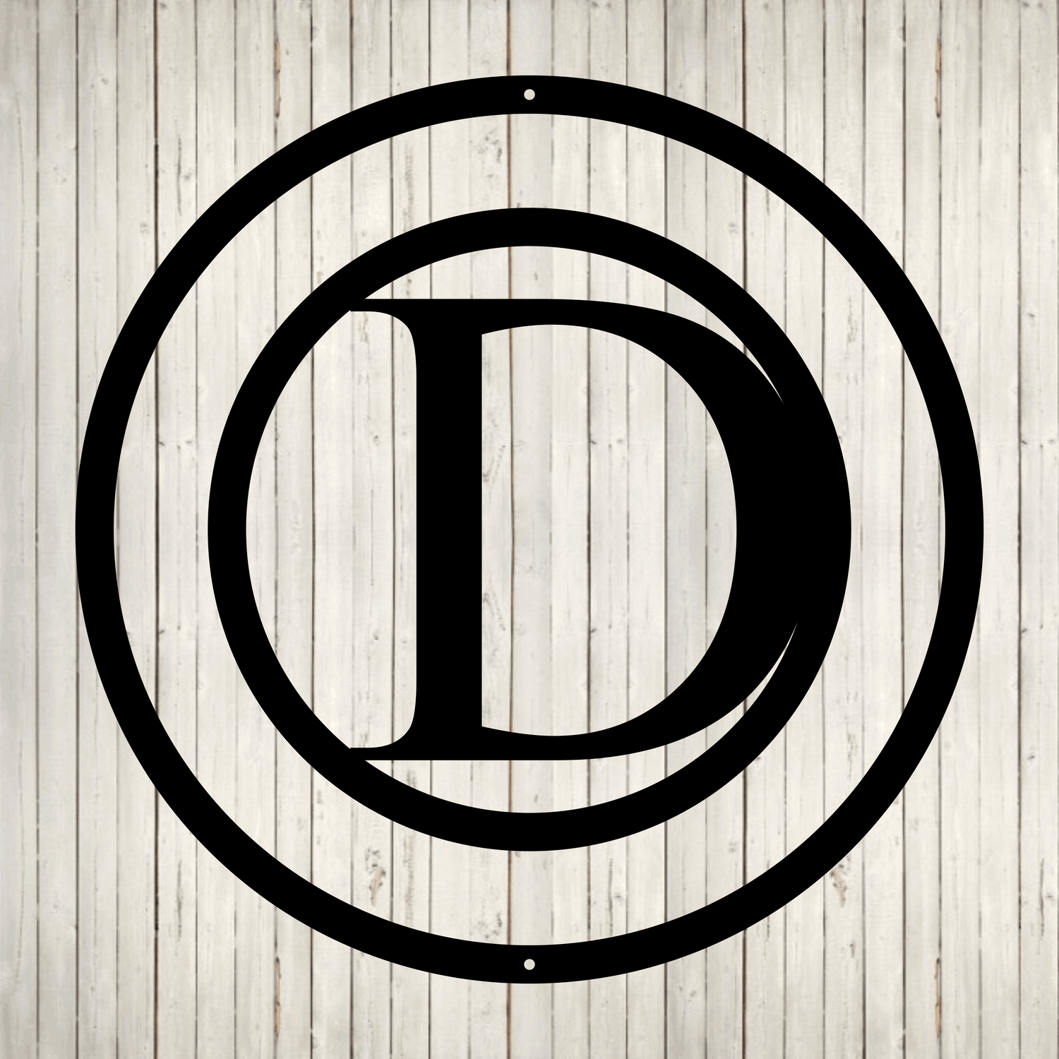 Circled Initial with Last Name and Est. Date