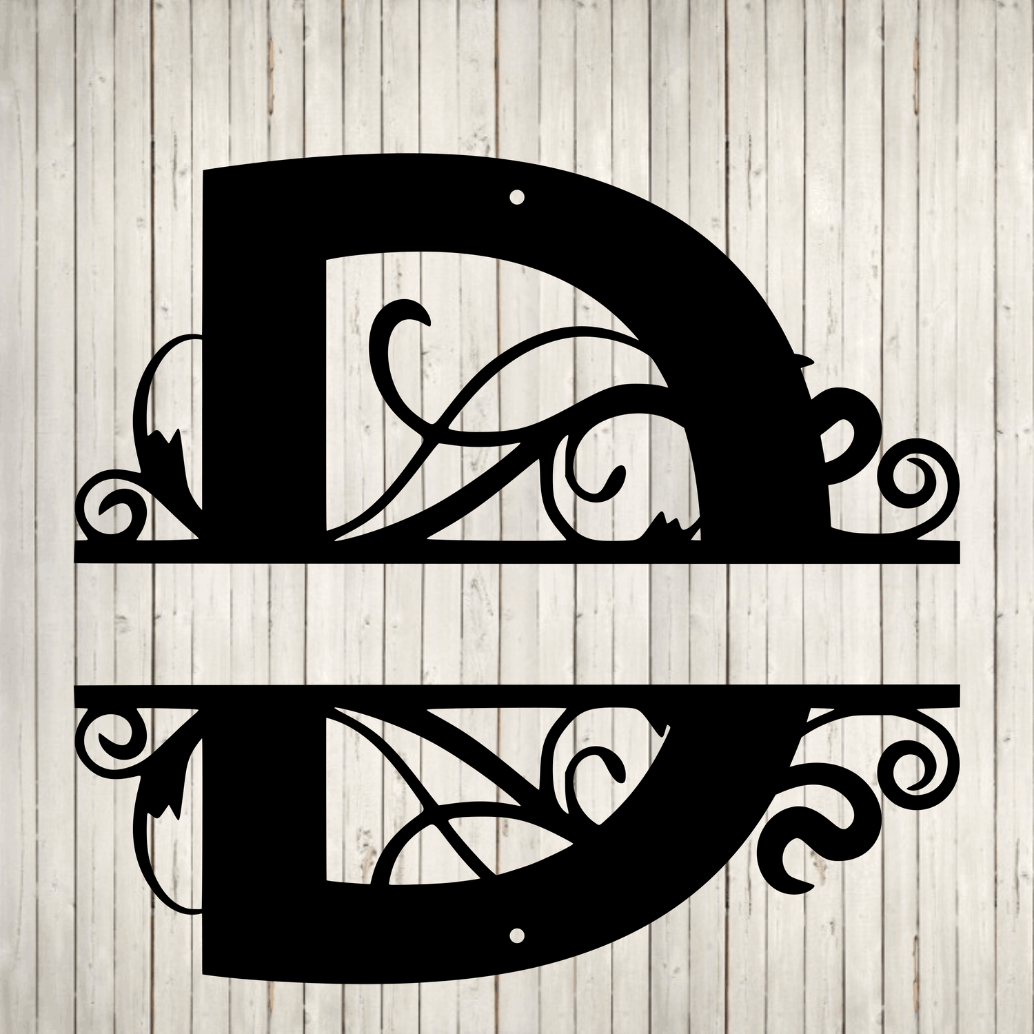 Split Swirl Block Initial with Custom Text