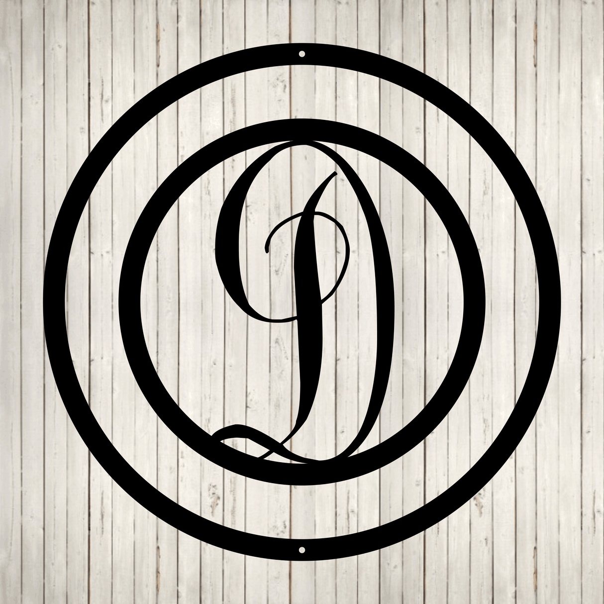 Swirly Circled Initial with Last Name and Est. Date