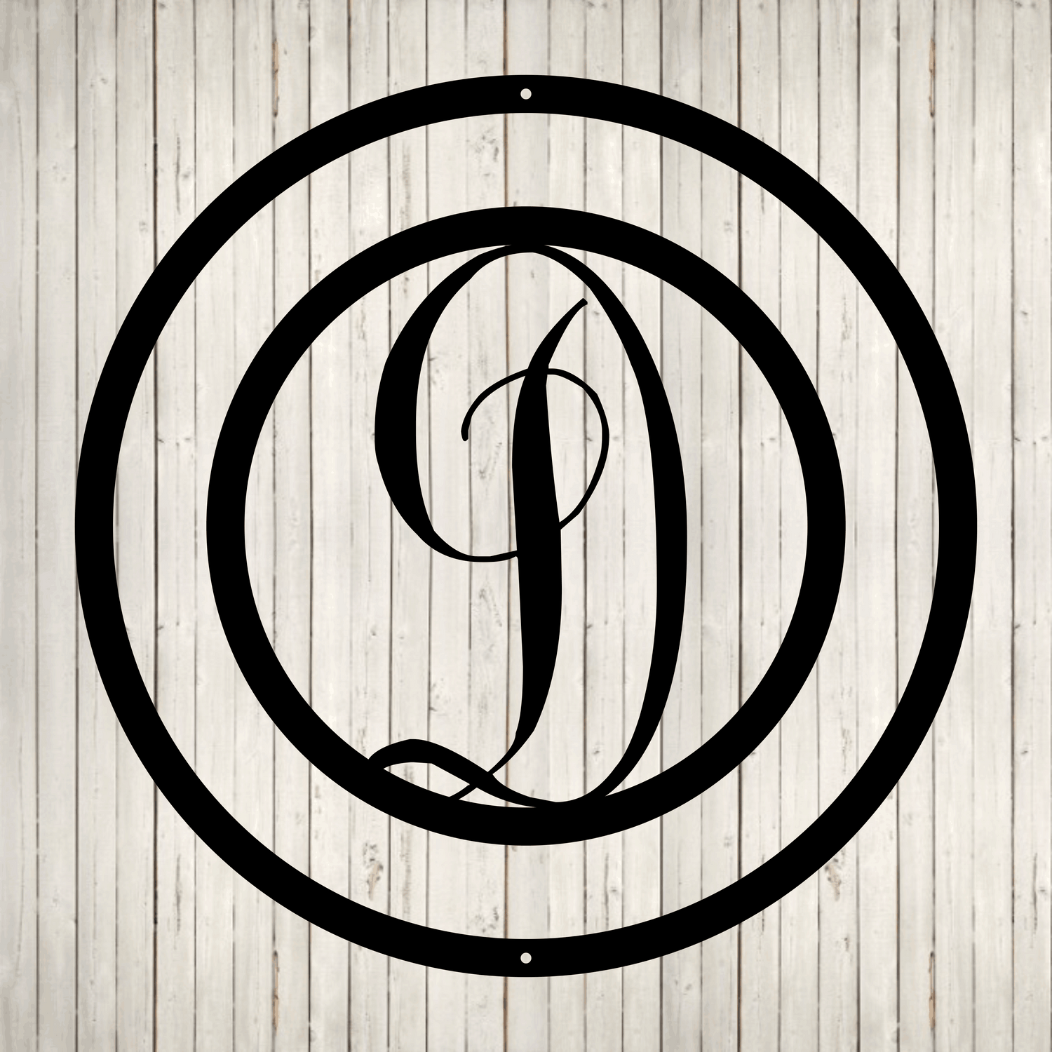 Swirly Circled Initial with Last Name and Est. Date