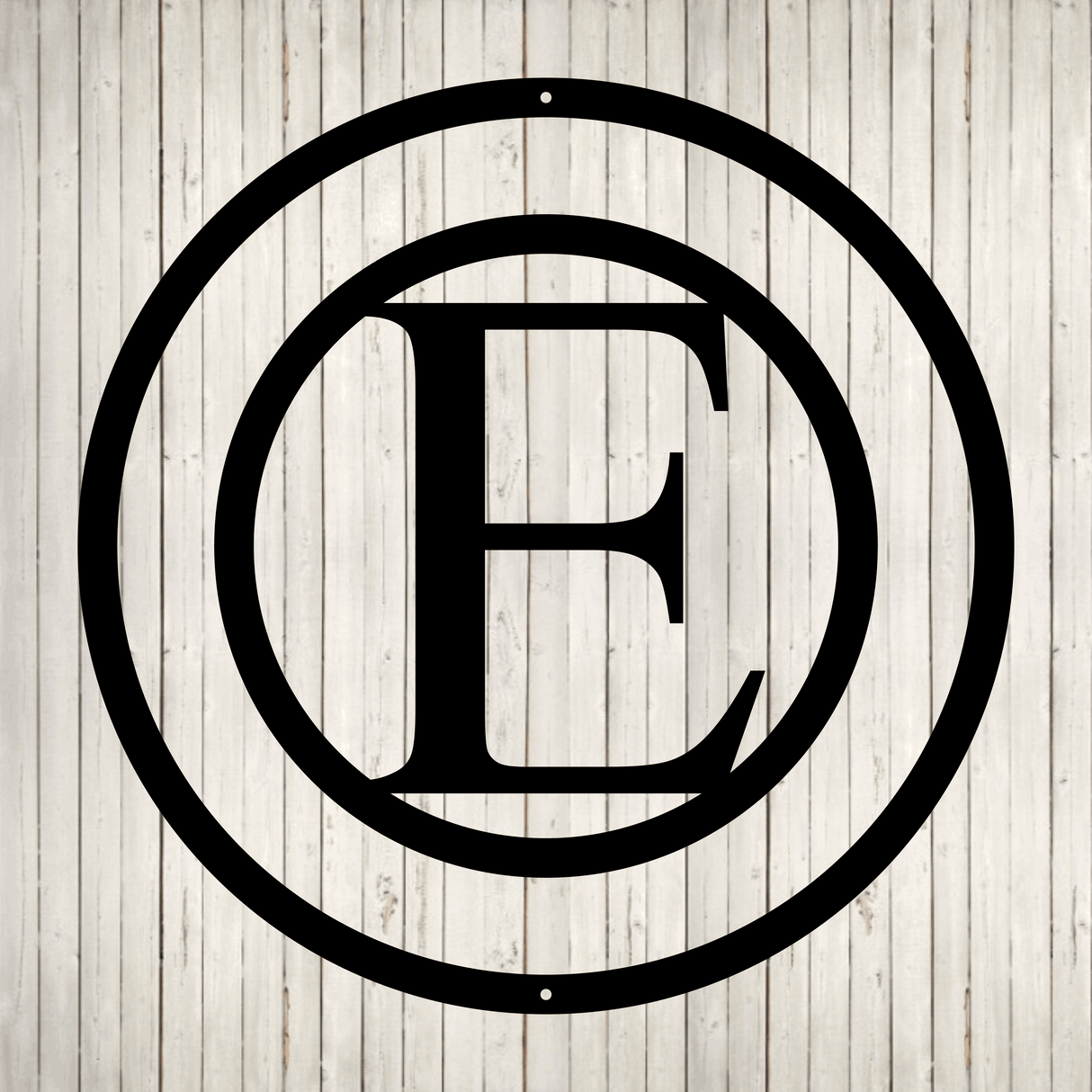 Circled Initial with Last Name and Est. Date
