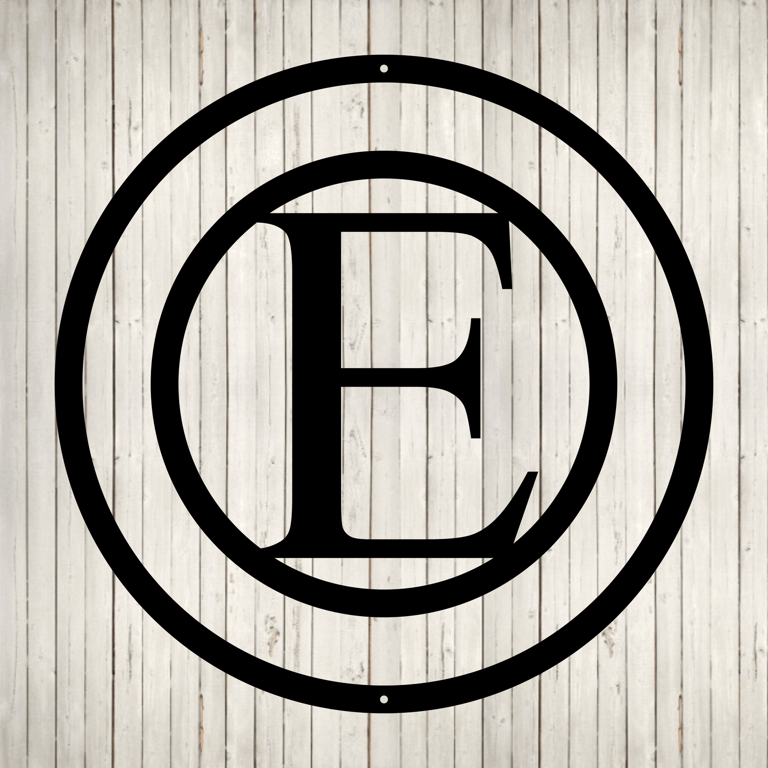Circled Initial with Last Name and Est. Date