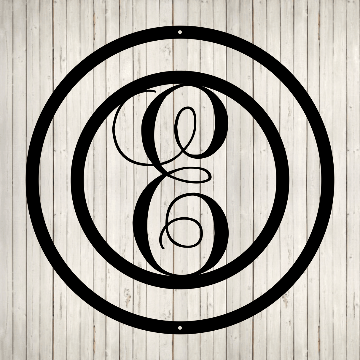Swirly Circled Initial with Last Name and Est. Date