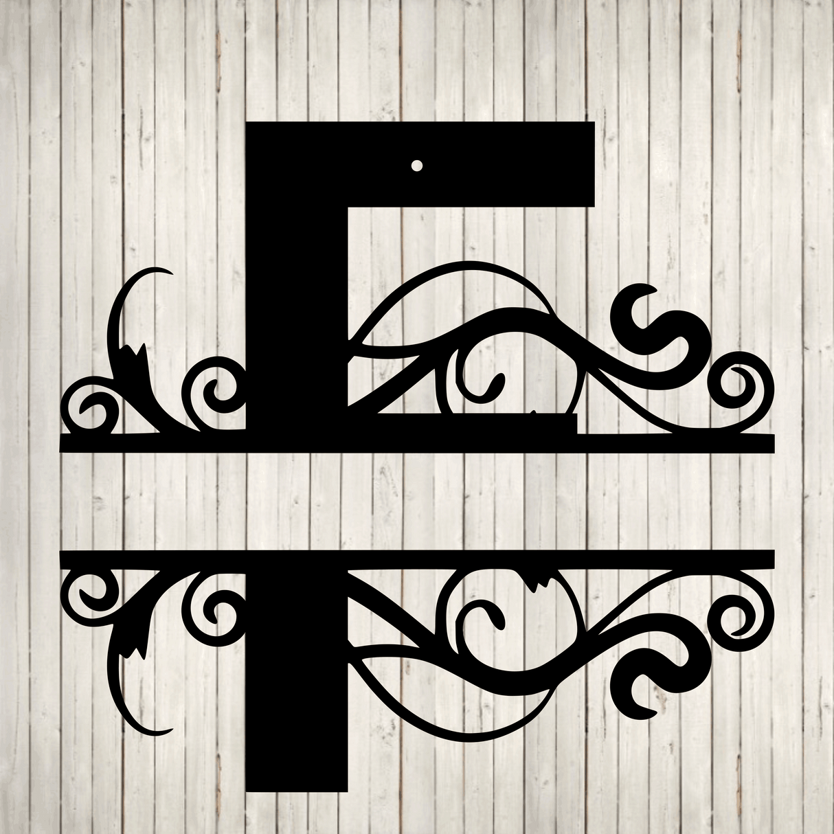 Split Swirl Block Initial with Custom Text