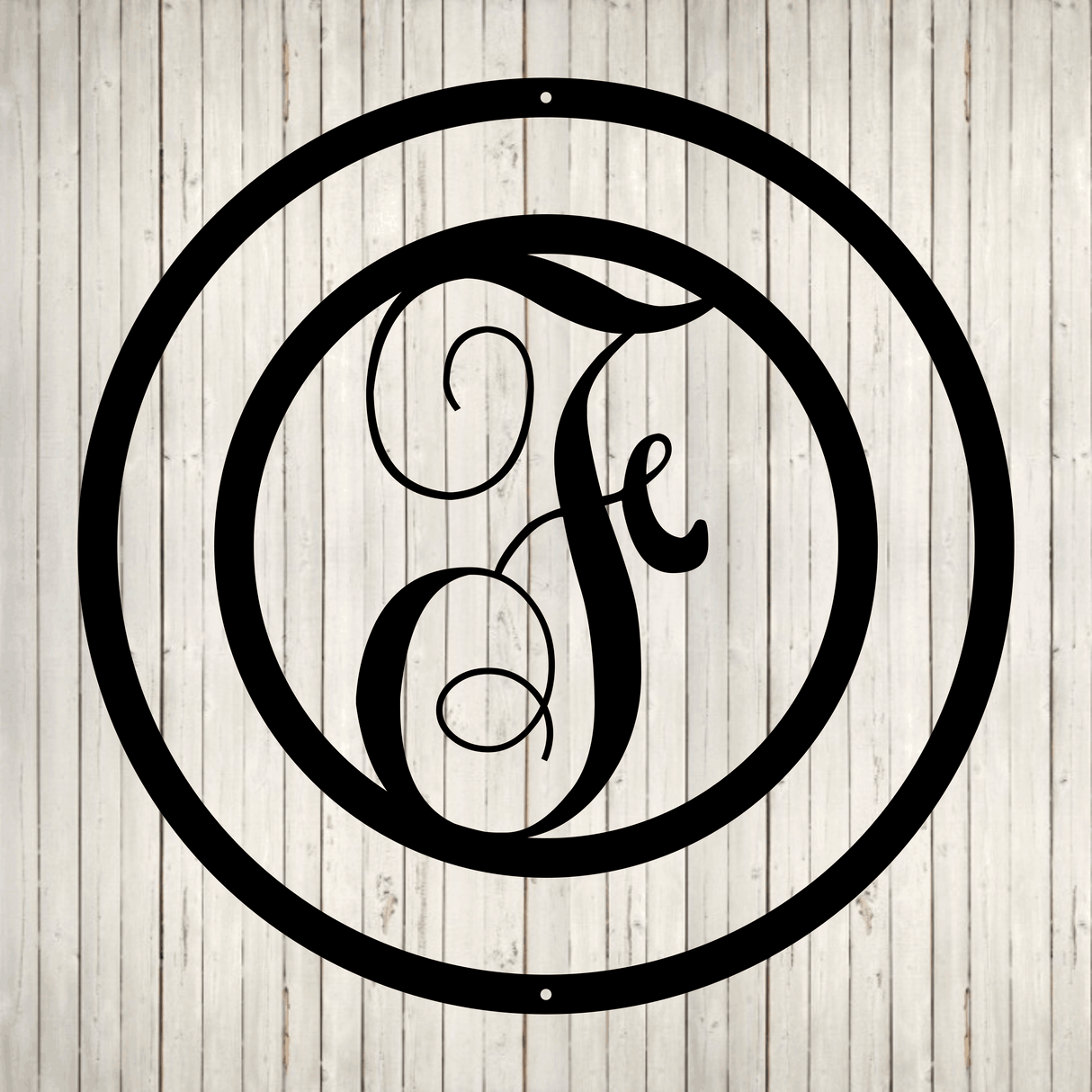 Swirly Circled Initial with Last Name and Est. Date