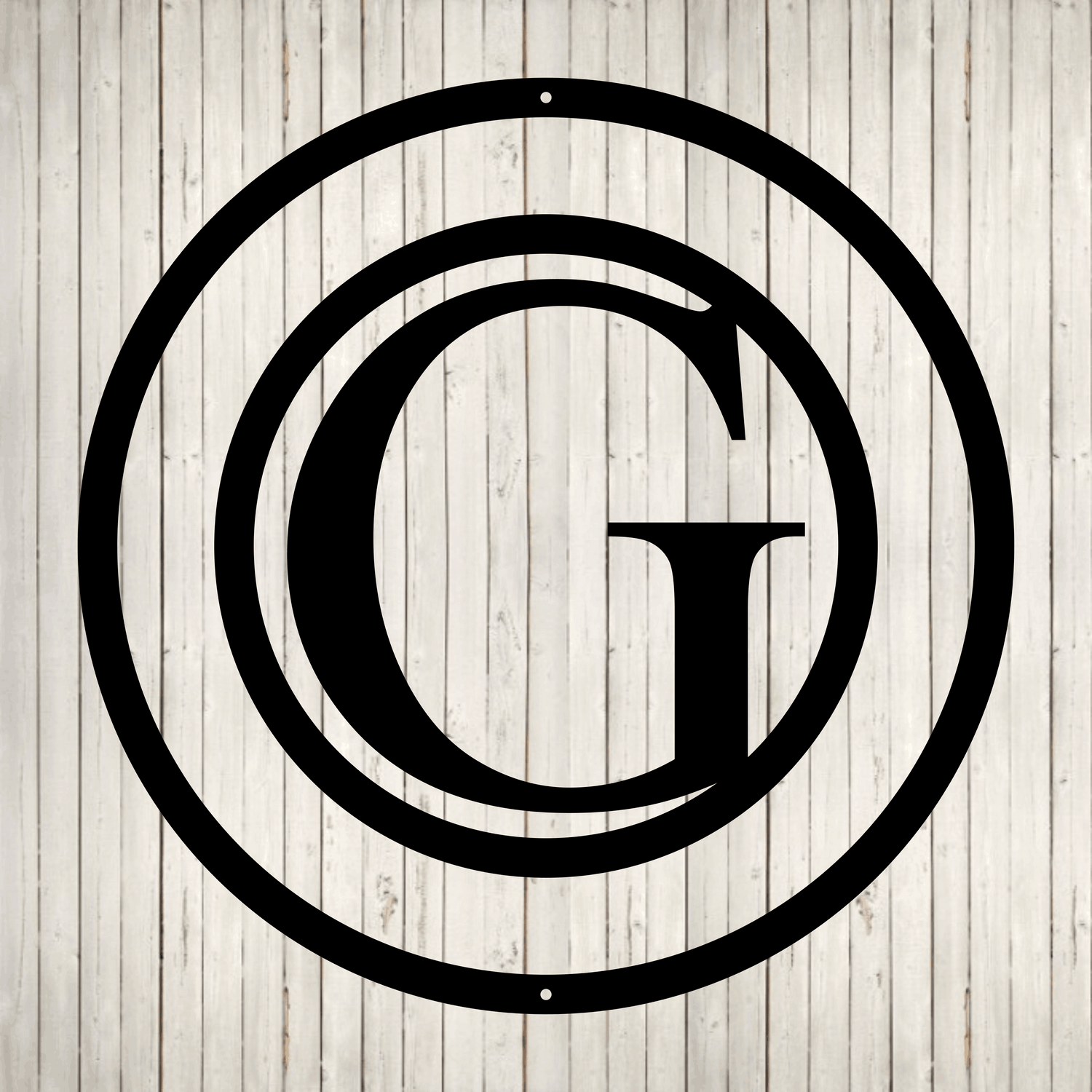 Circled Initial with Last Name and Est. Date