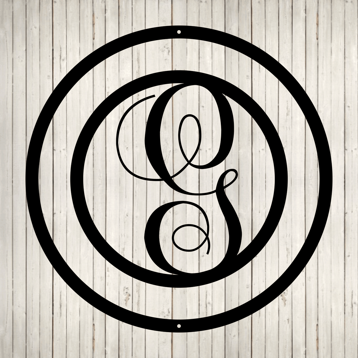 Swirly Circled Initial with Last Name and Est. Date