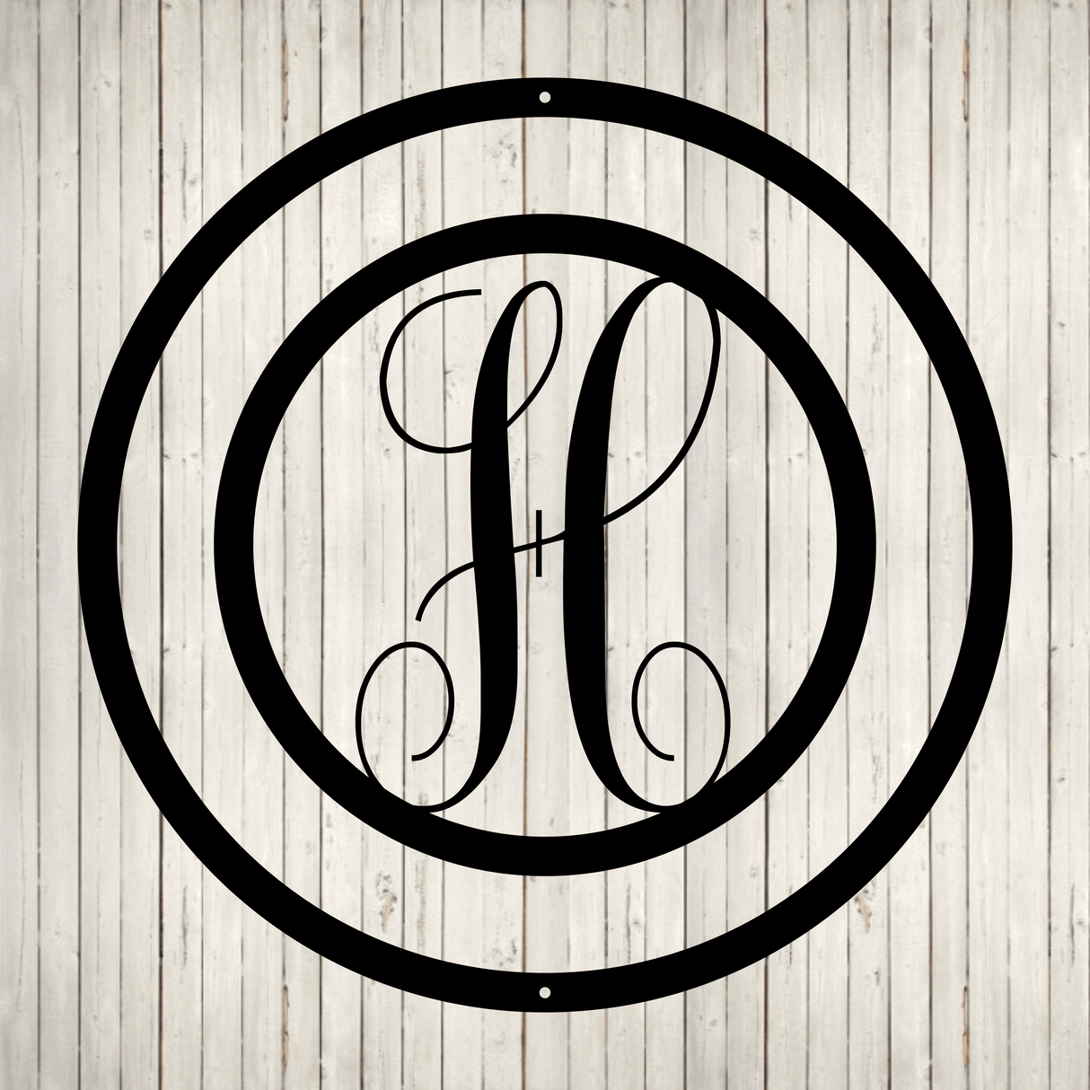 Swirly Circled Initial with Last Name and Est. Date