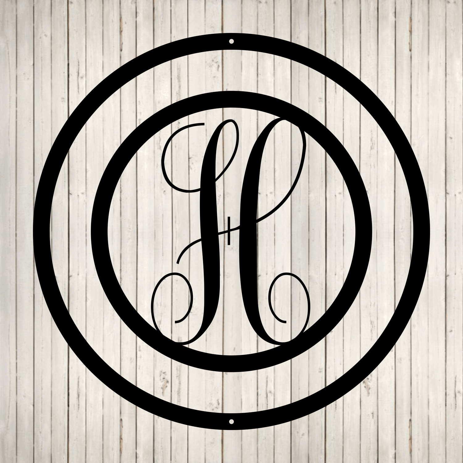 Swirly Circled Initial with Last Name and Est. Date