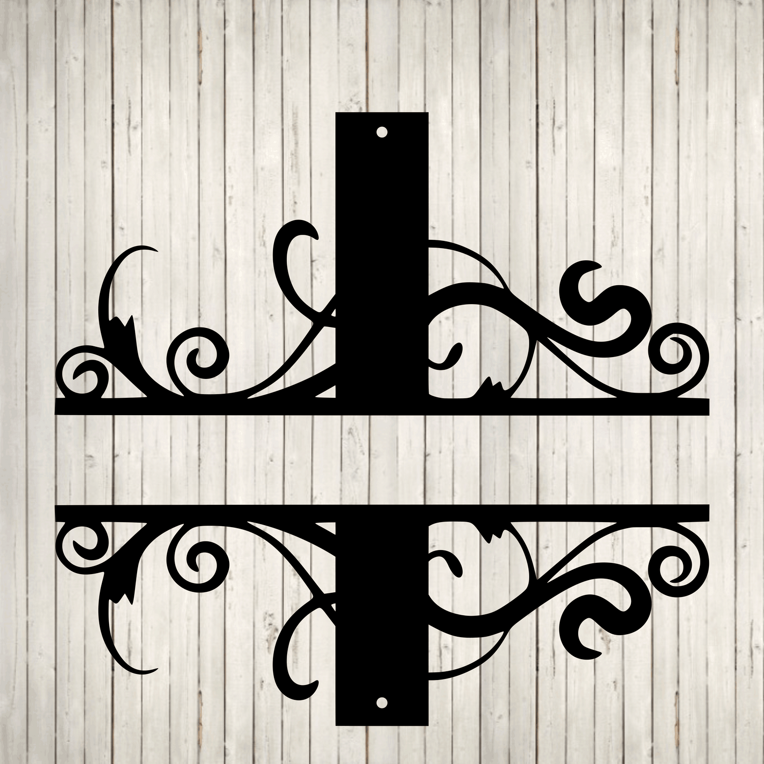 Split Swirl Block Initial with Custom Text