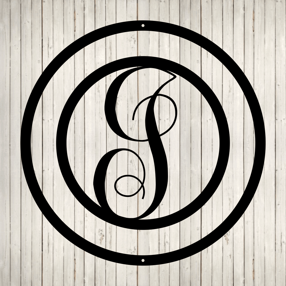 Swirly Circled Initial with Last Name and Est. Date