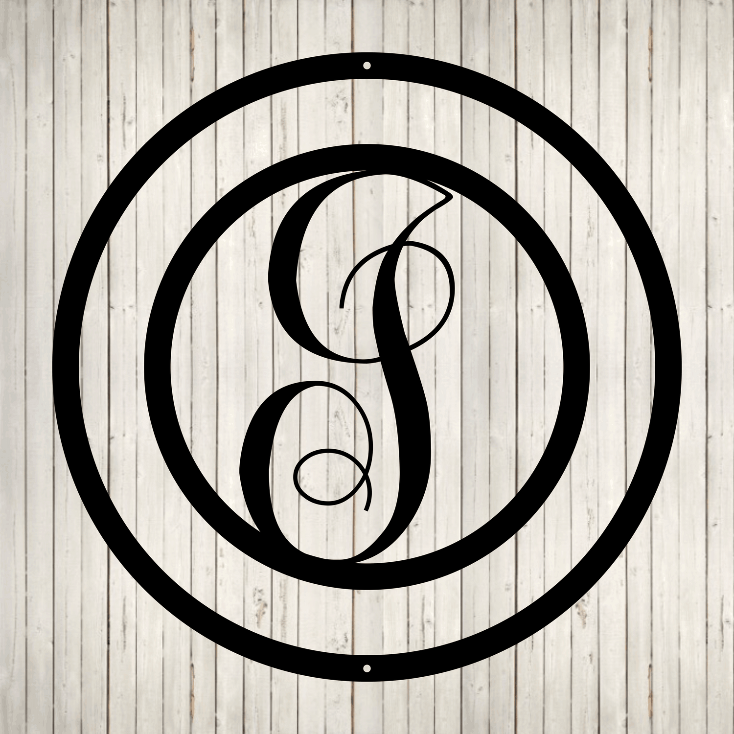 Swirly Circled Initial with Last Name and Est. Date