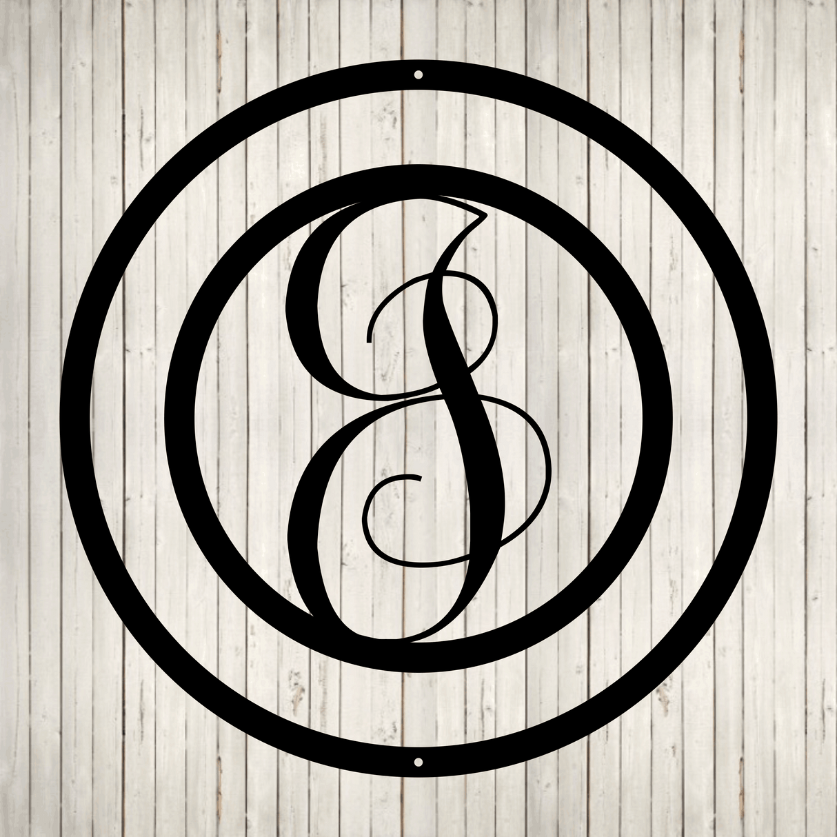 Swirly Circled Initial with Last Name and Est. Date