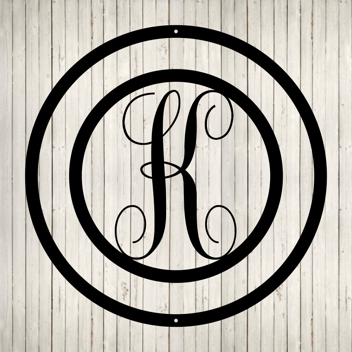 Swirly Circled Initial with Last Name and Est. Date