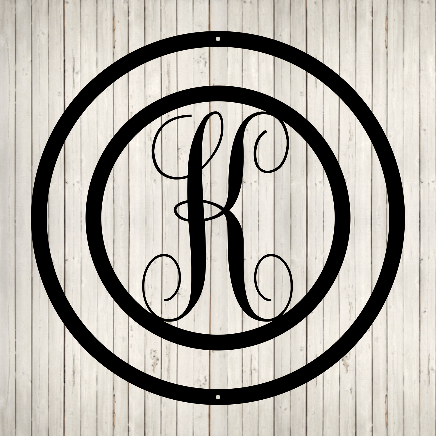 Swirly Circled Initial with Last Name and Est. Date