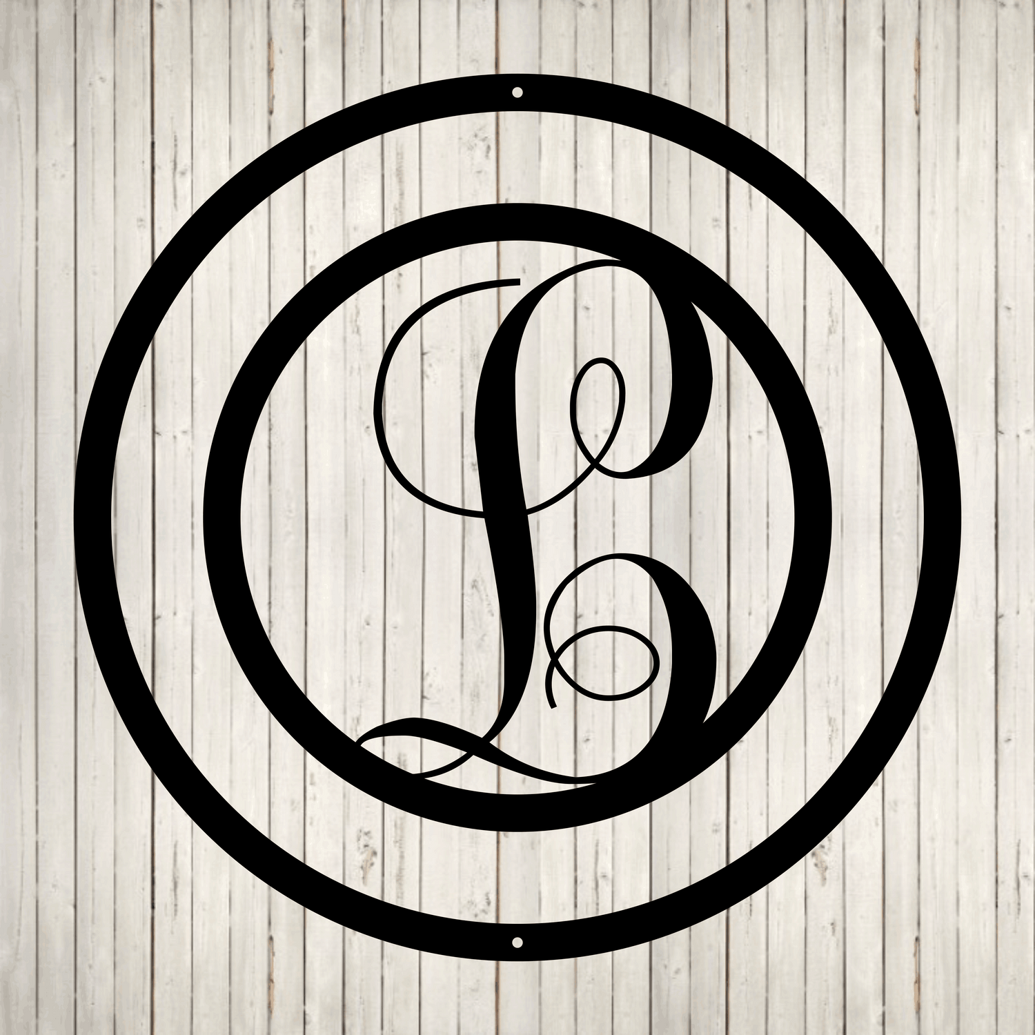 Swirly Circled Initial with Last Name and Est. Date