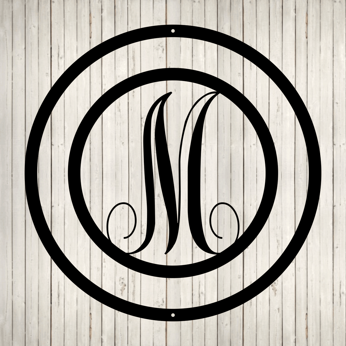 Swirly Circled Initial with Last Name and Est. Date