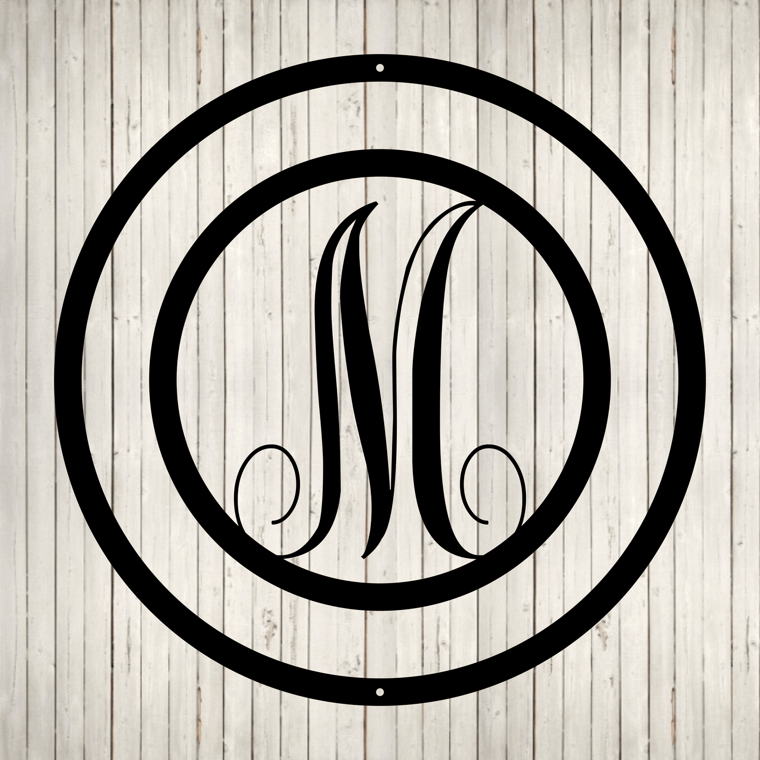 Swirly Circled Initial with Last Name and Est. Date