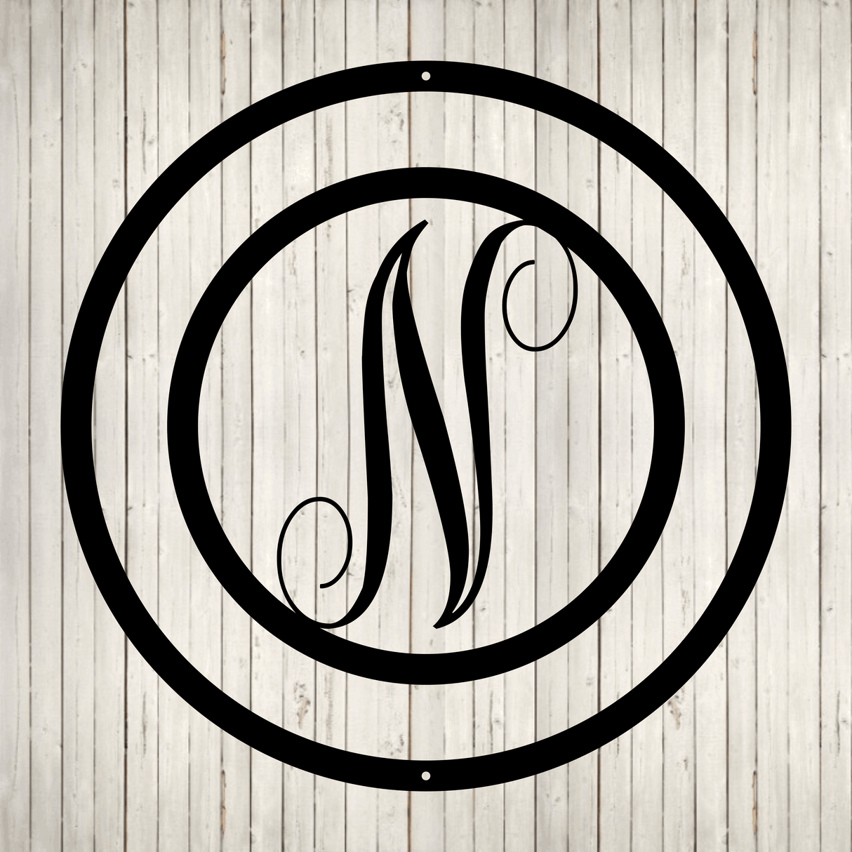 Swirly Circled Initial with Last Name and Est. Date