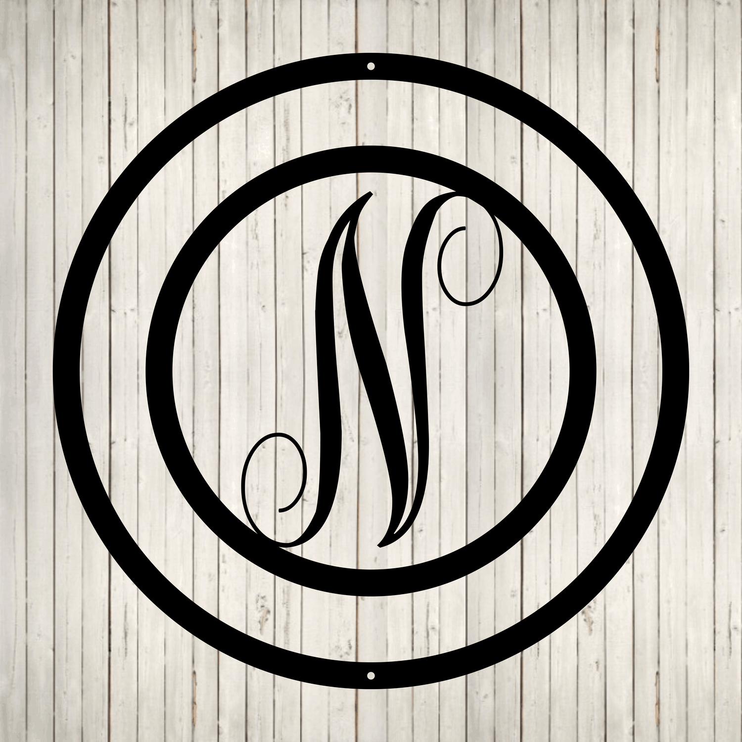 Swirly Circled Initial with Last Name and Est. Date