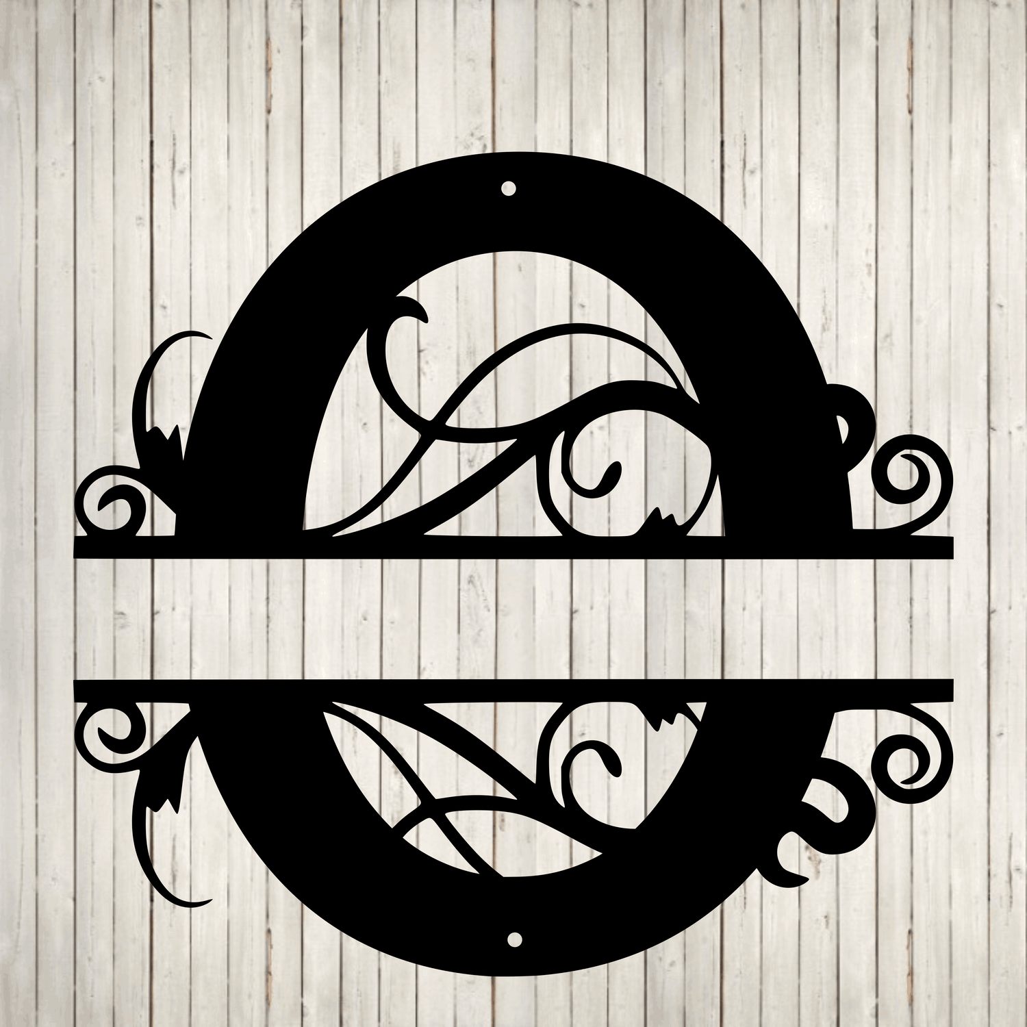 Split Swirl Block Initial with Custom Text