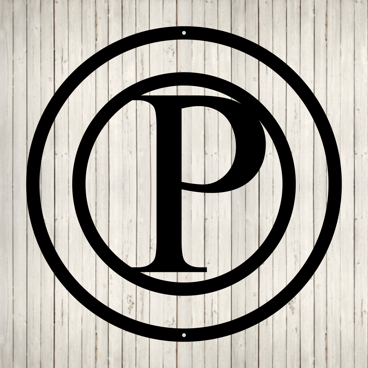 Circled Initial with Last Name and Est. Date