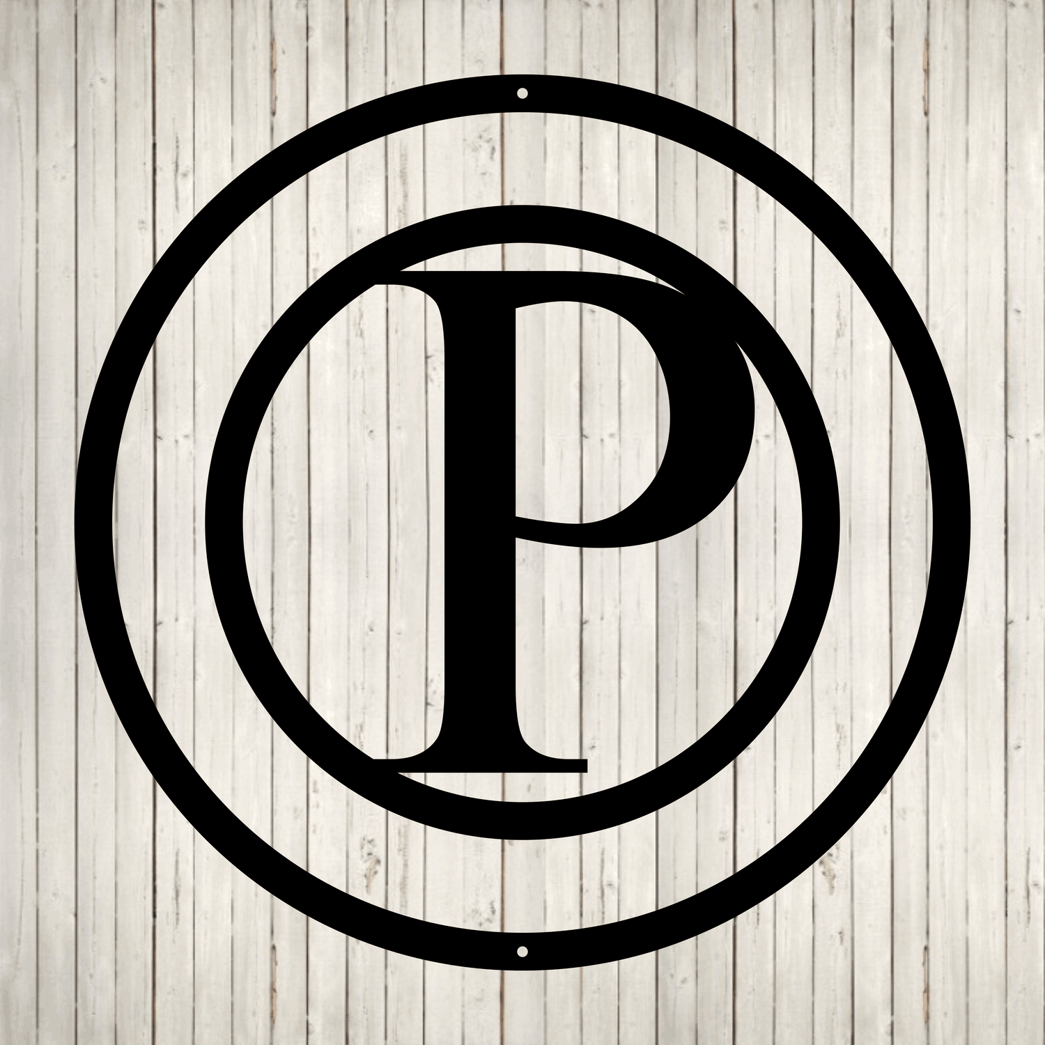 Circled Initial with Last Name and Est. Date