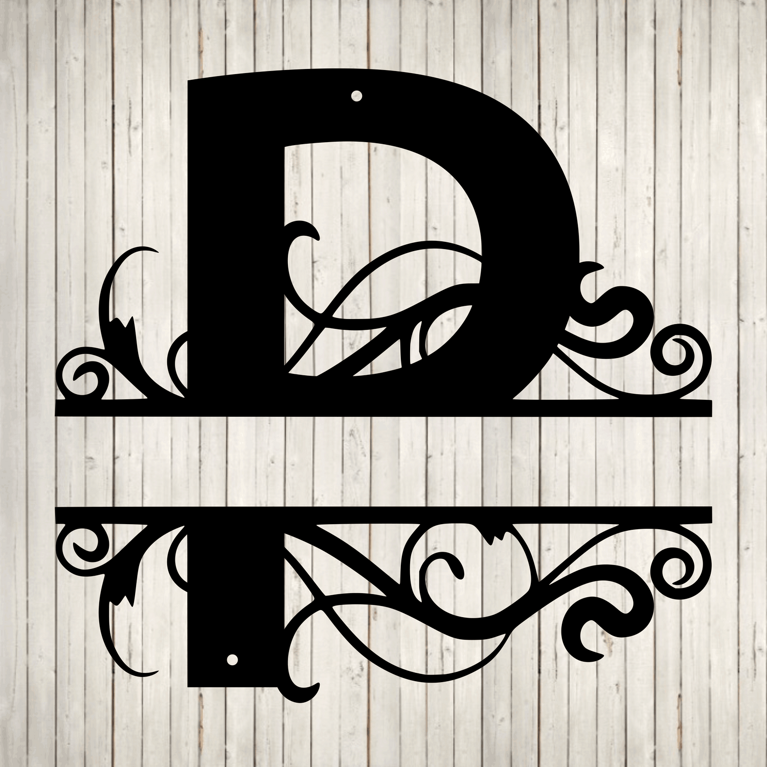 Split Swirl Block Initial with Custom Text