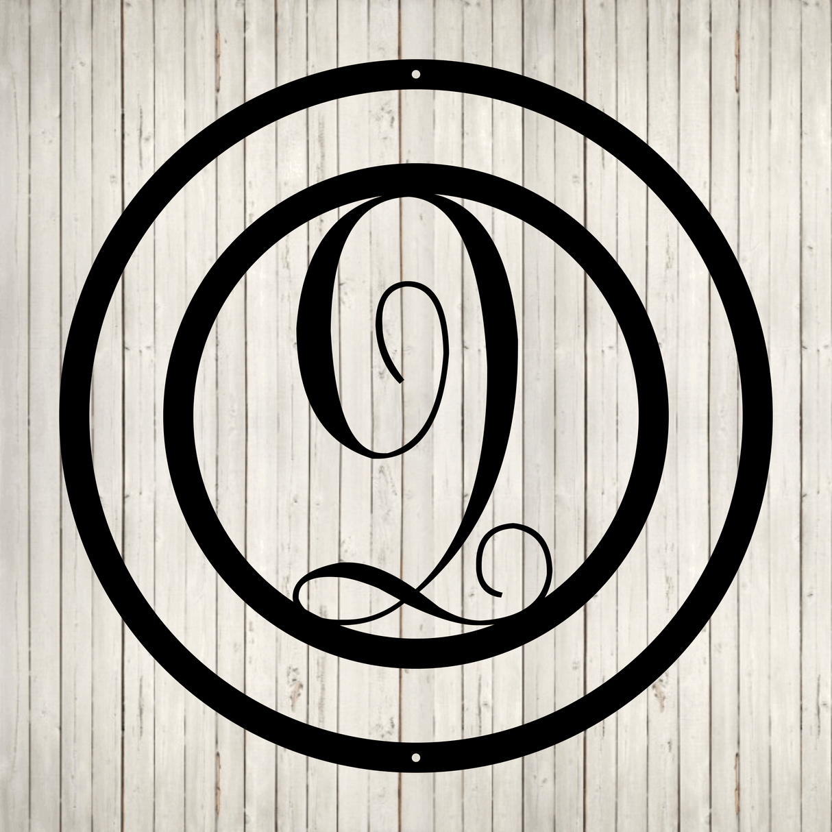Swirly Circled Initial with Last Name and Est. Date