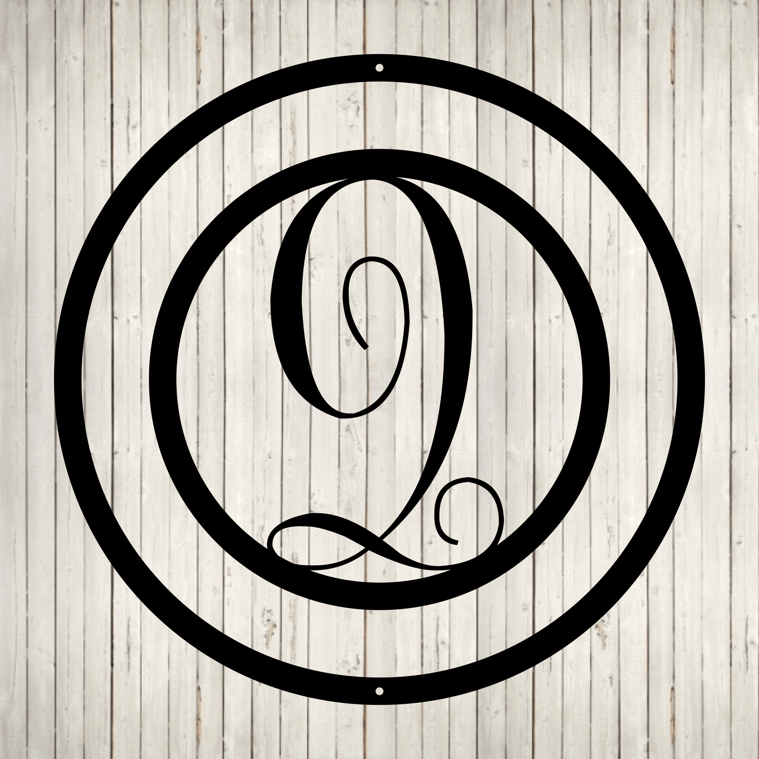 Swirly Circled Initial with Last Name and Est. Date