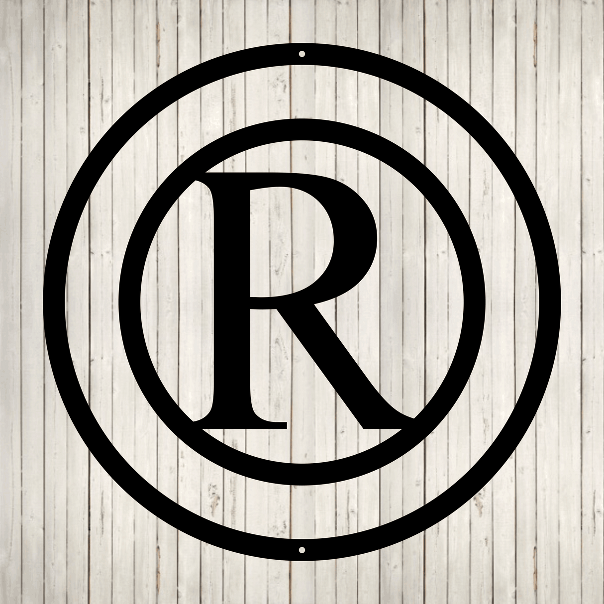 Circled Initial with Last Name and Est. Date