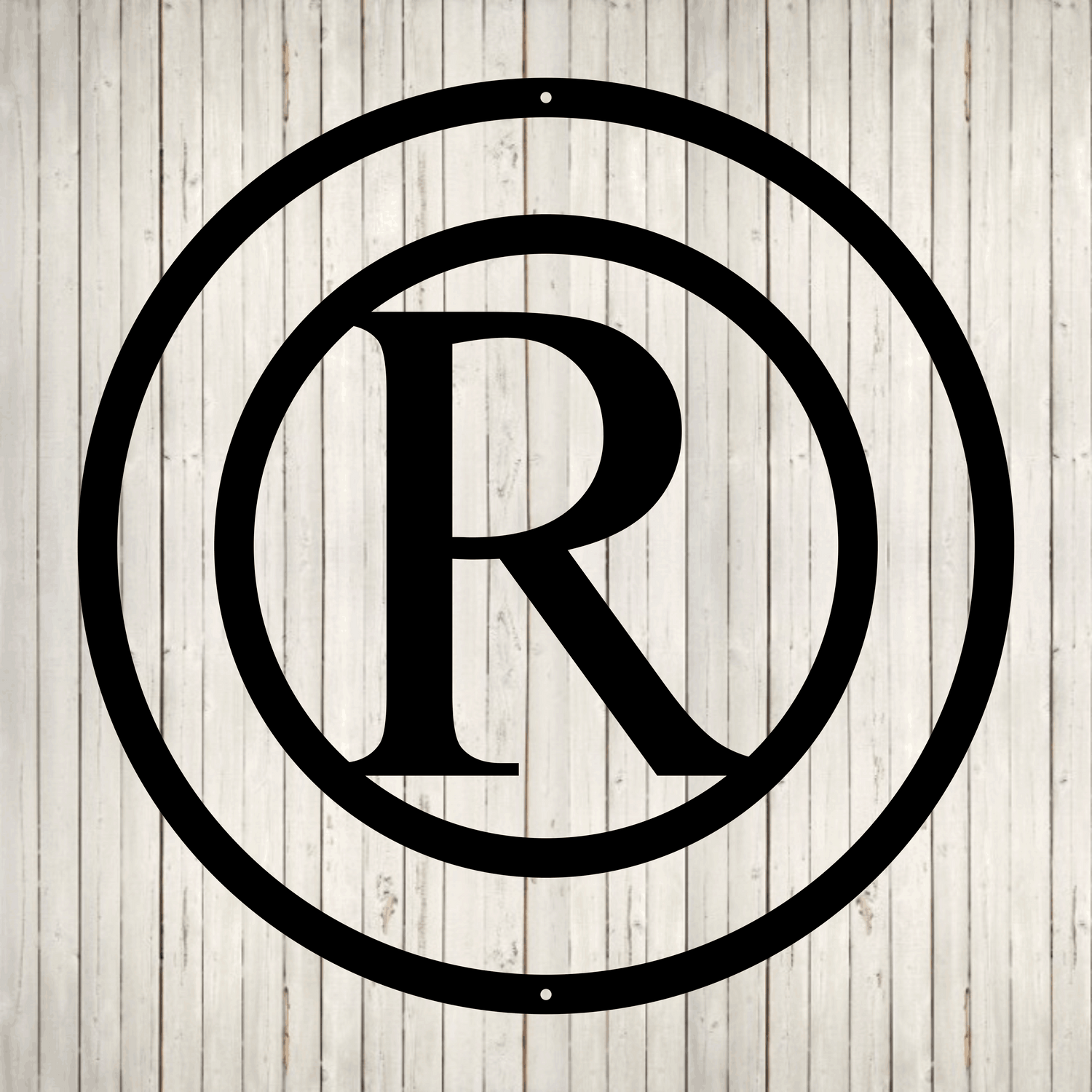 Circled Initial with Last Name and Est. Date
