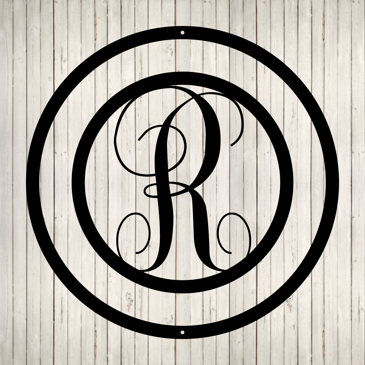 Swirly Circled Initial with Last Name and Est. Date