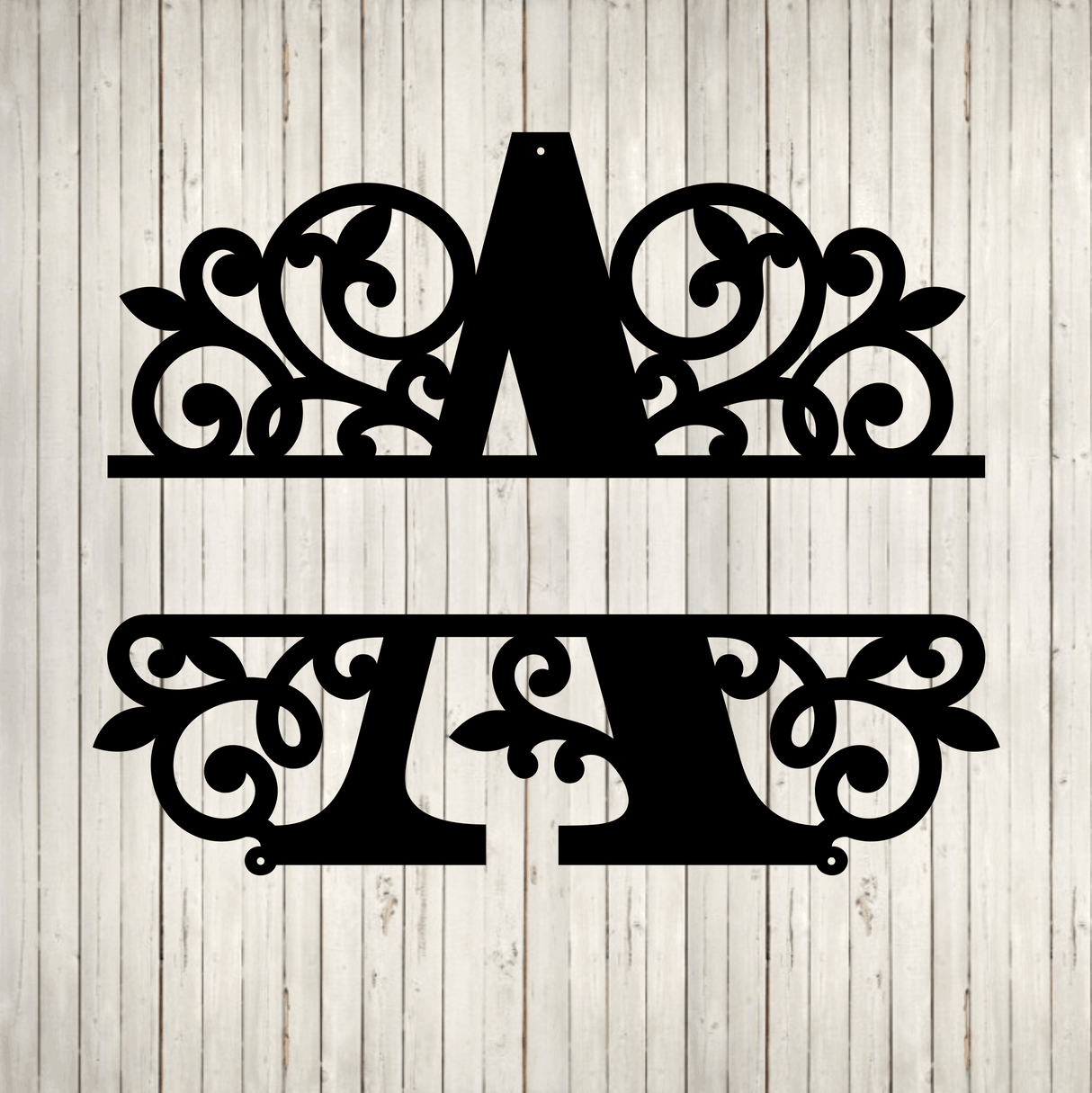 Initial and Last Name Surrounded with Thick Swirls
