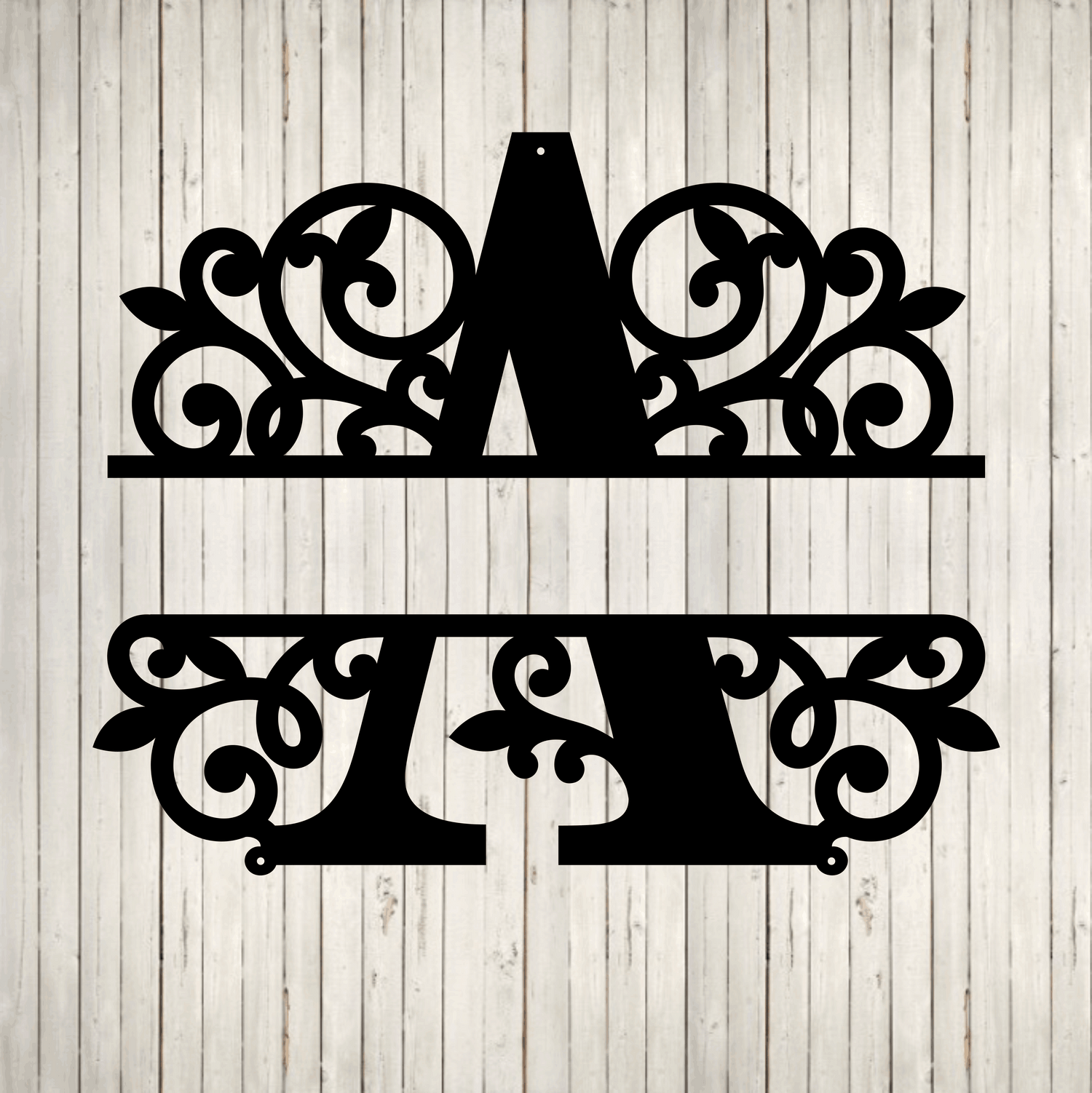 Initial and Last Name Surrounded with Thick Swirls