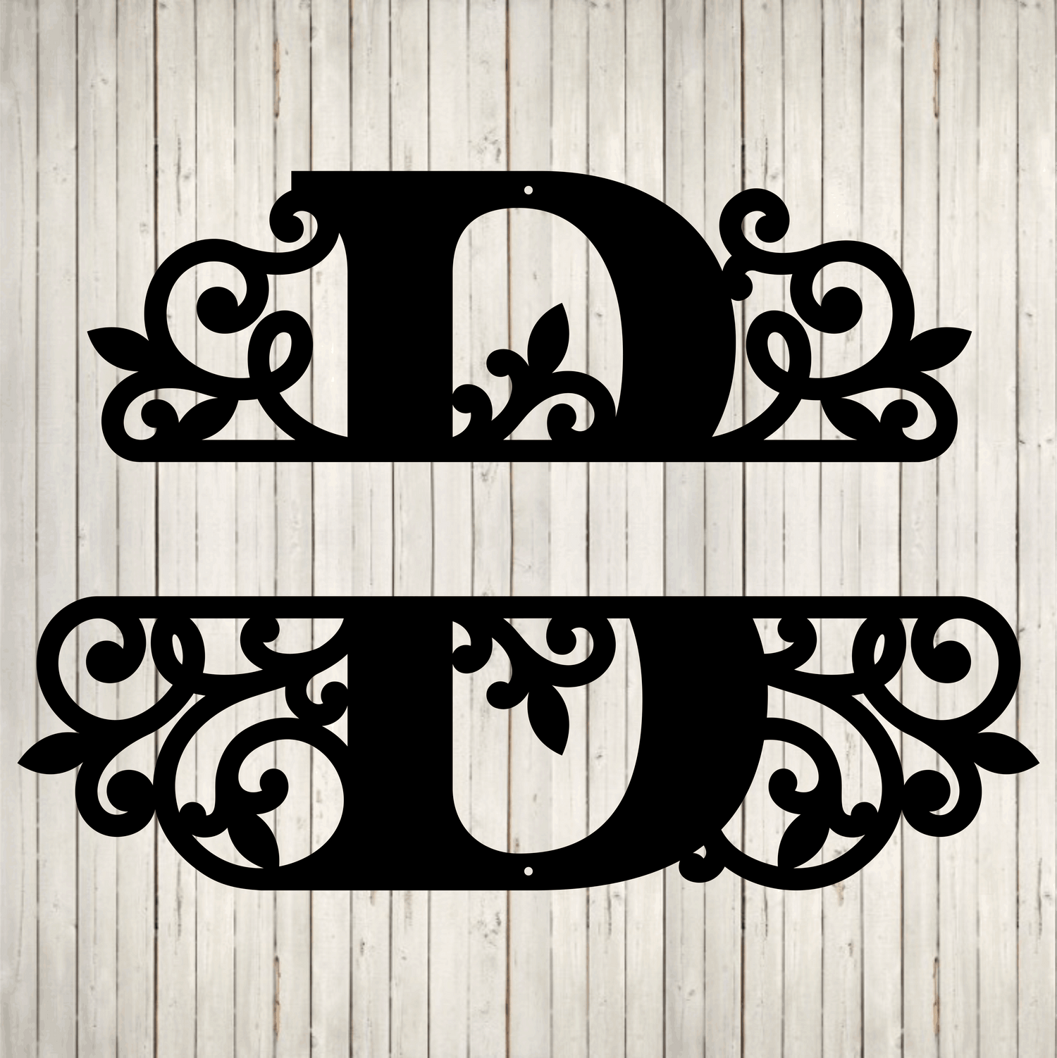 Initial and Last Name Surrounded with Thick Swirls