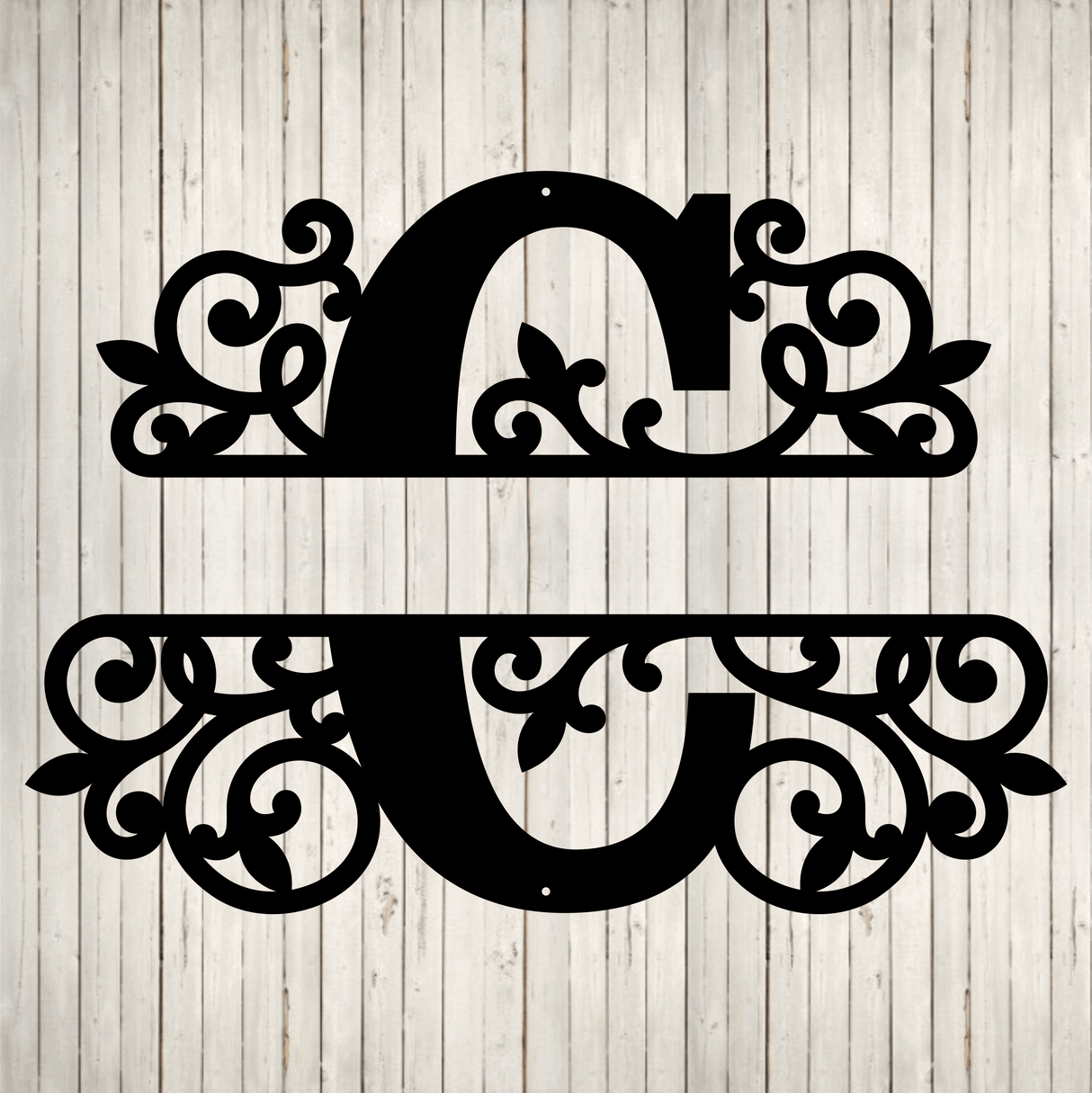 Initial and Last Name Surrounded with Thick Swirls