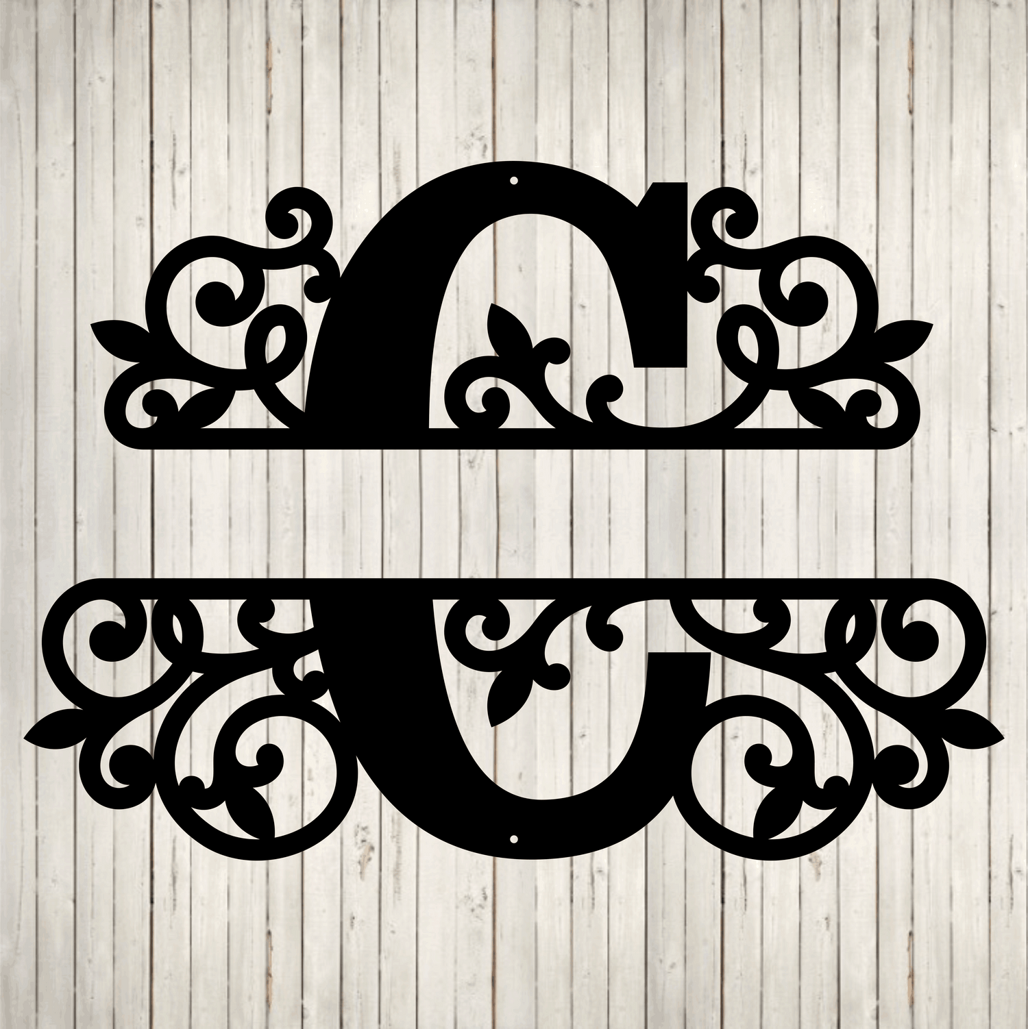 Initial and Last Name Surrounded with Thick Swirls