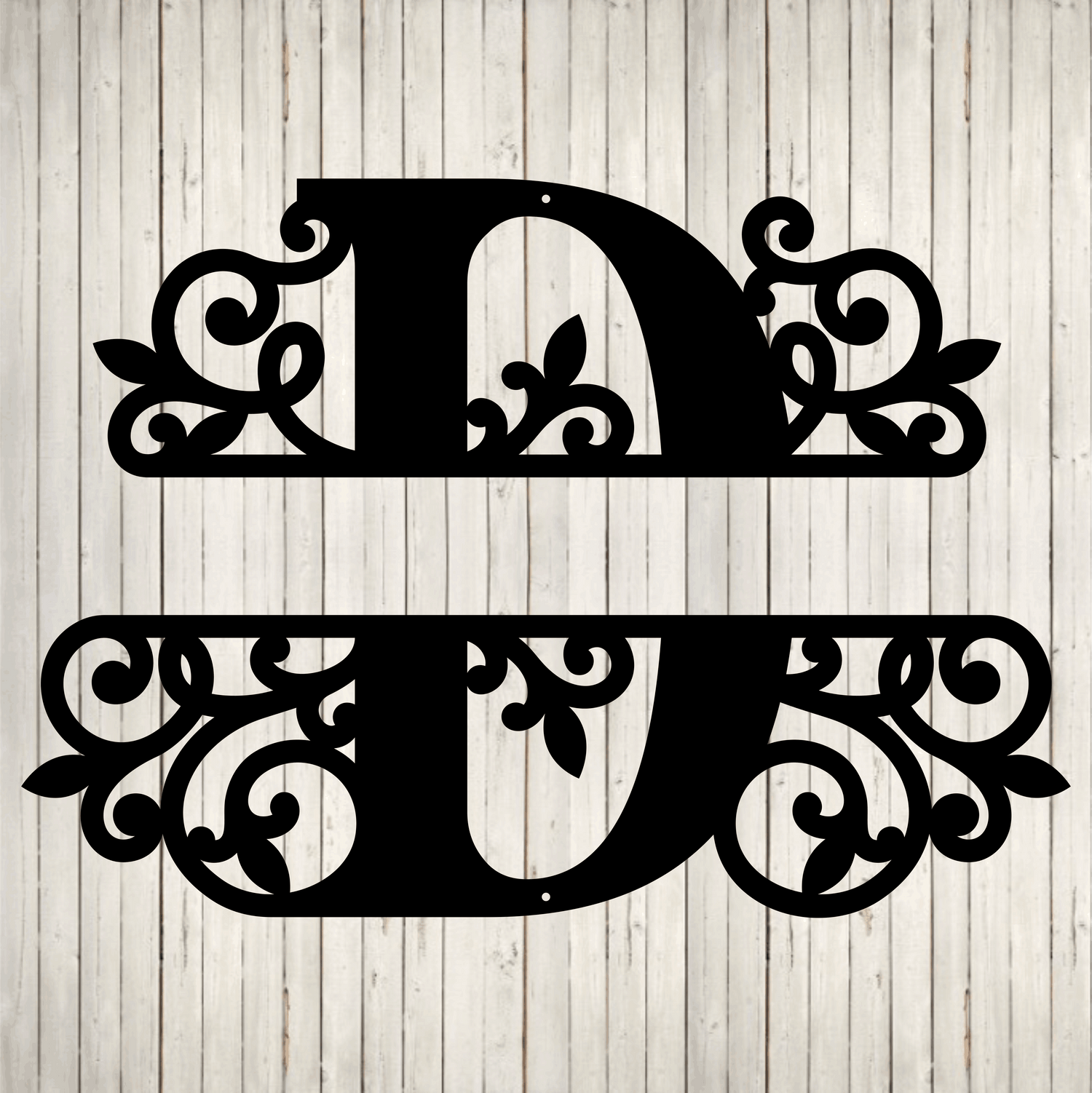 Initial and Last Name Surrounded with Thick Swirls