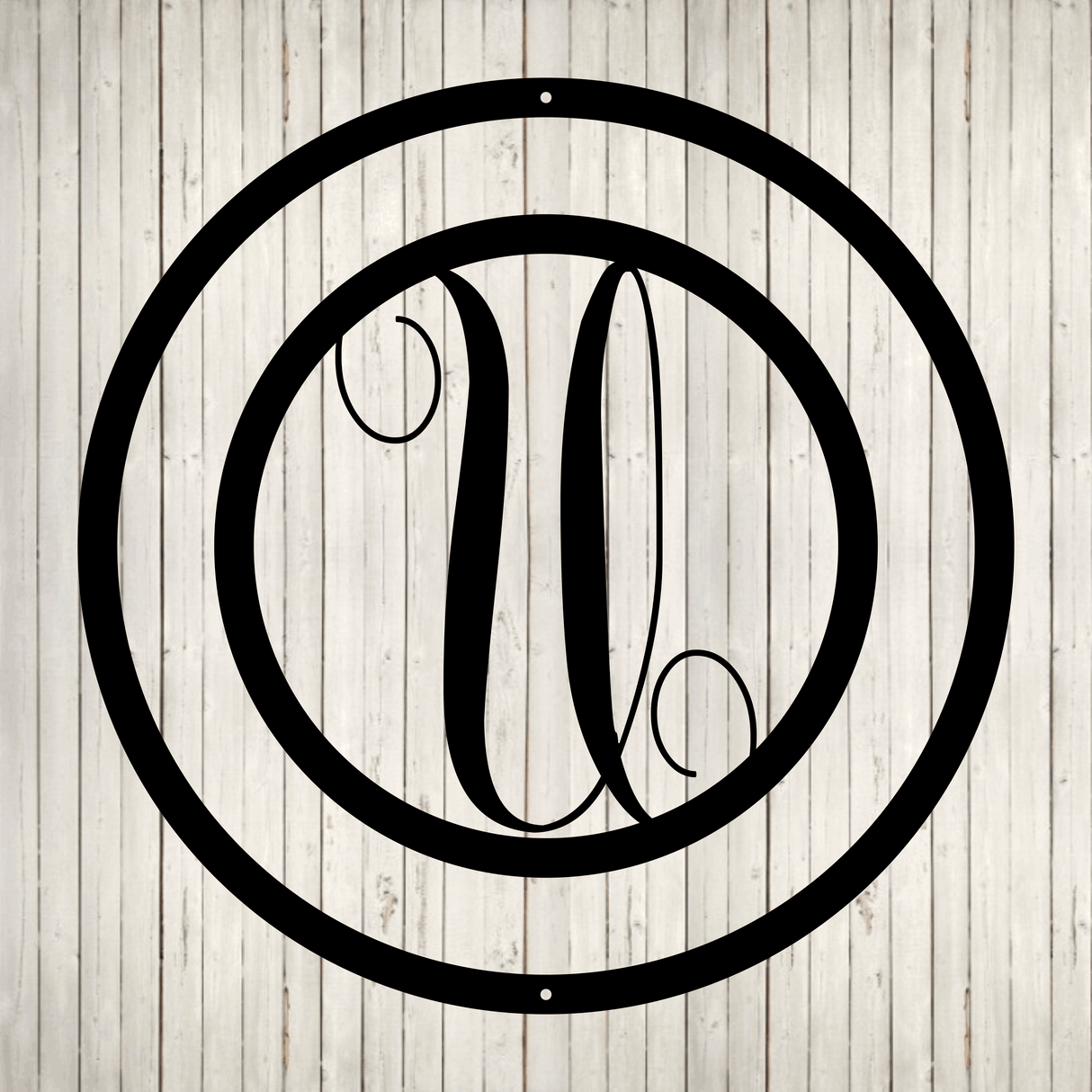 Swirly Circled Initial with Last Name and Est. Date