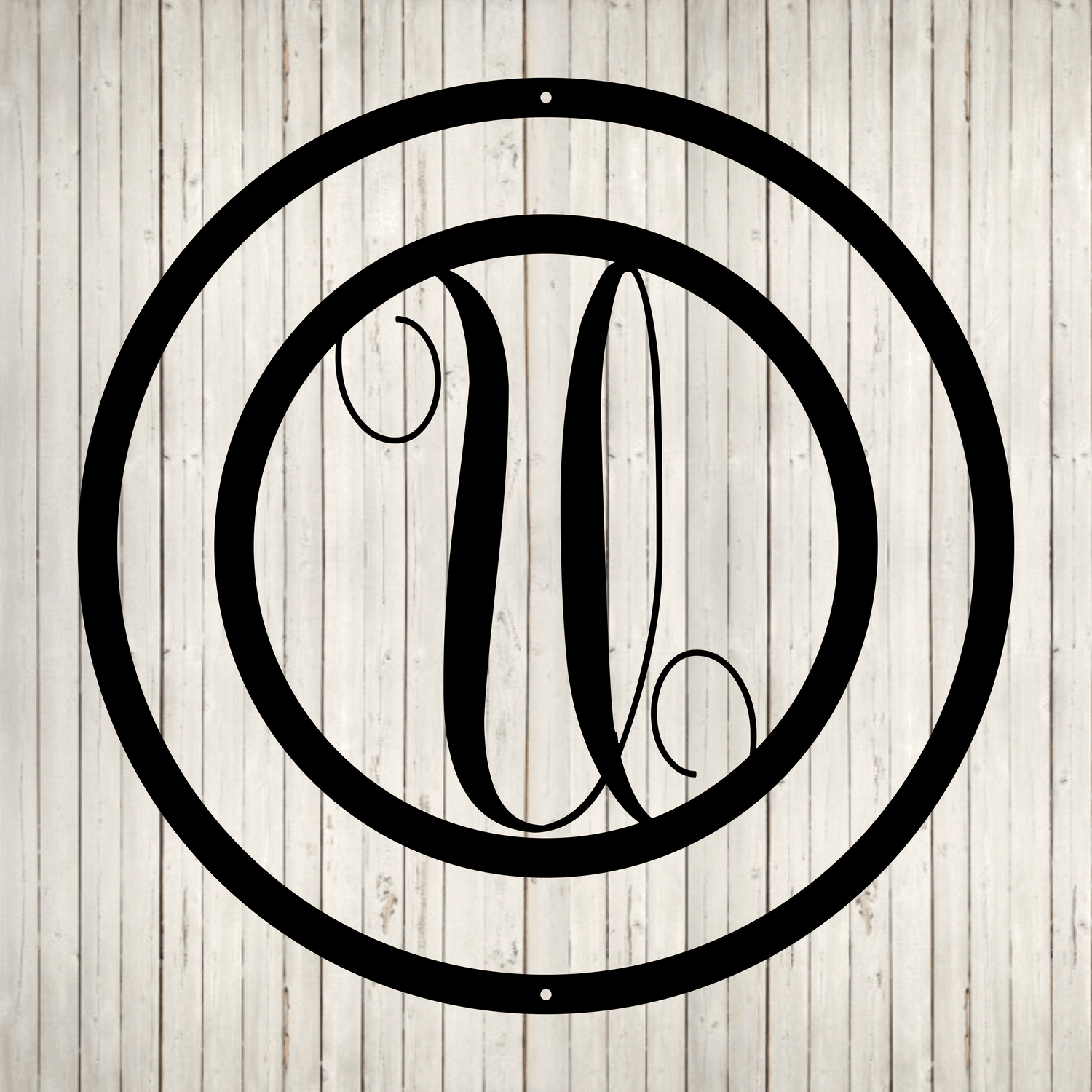 Swirly Circled Initial with Last Name and Est. Date