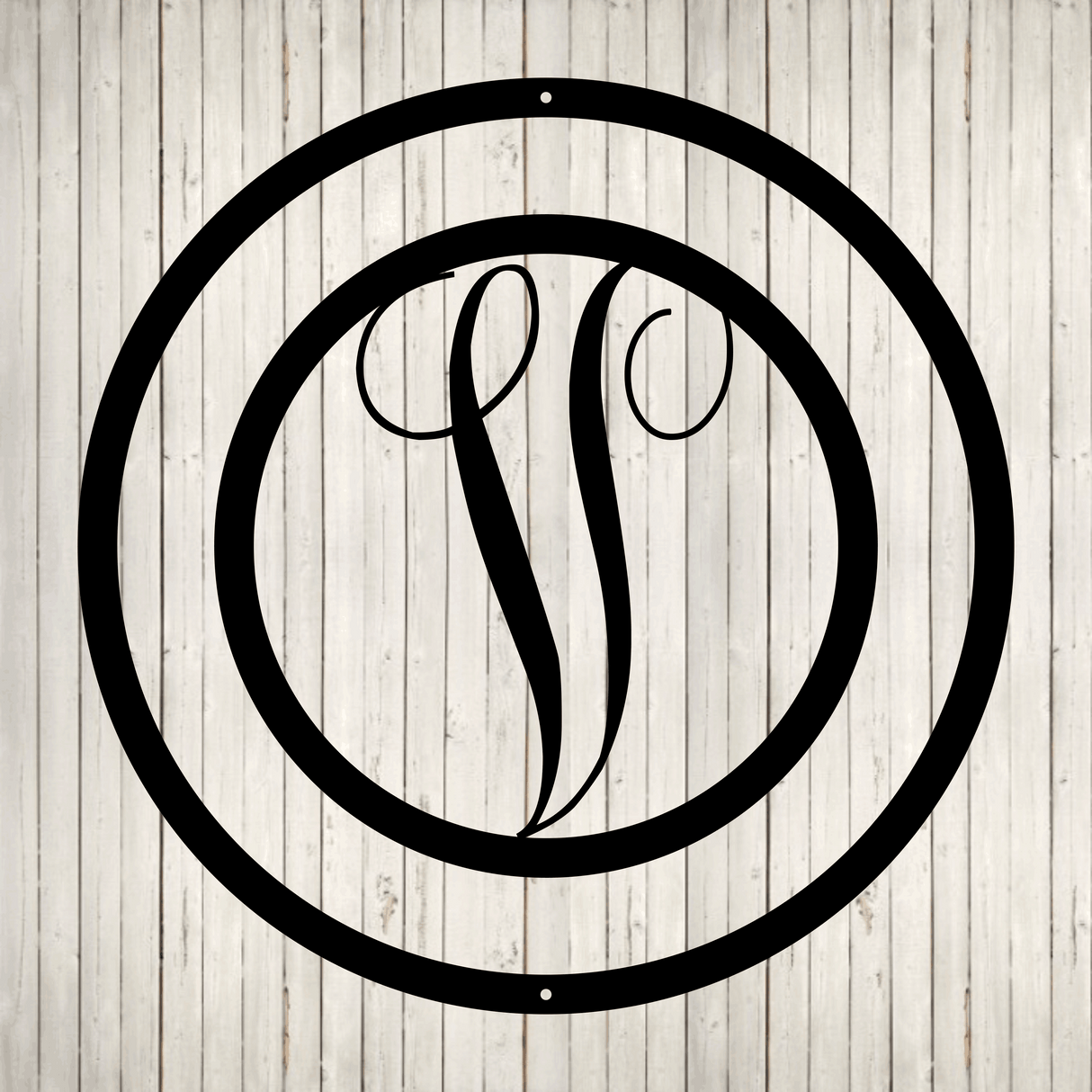 Swirly Circled Initial with Last Name and Est. Date