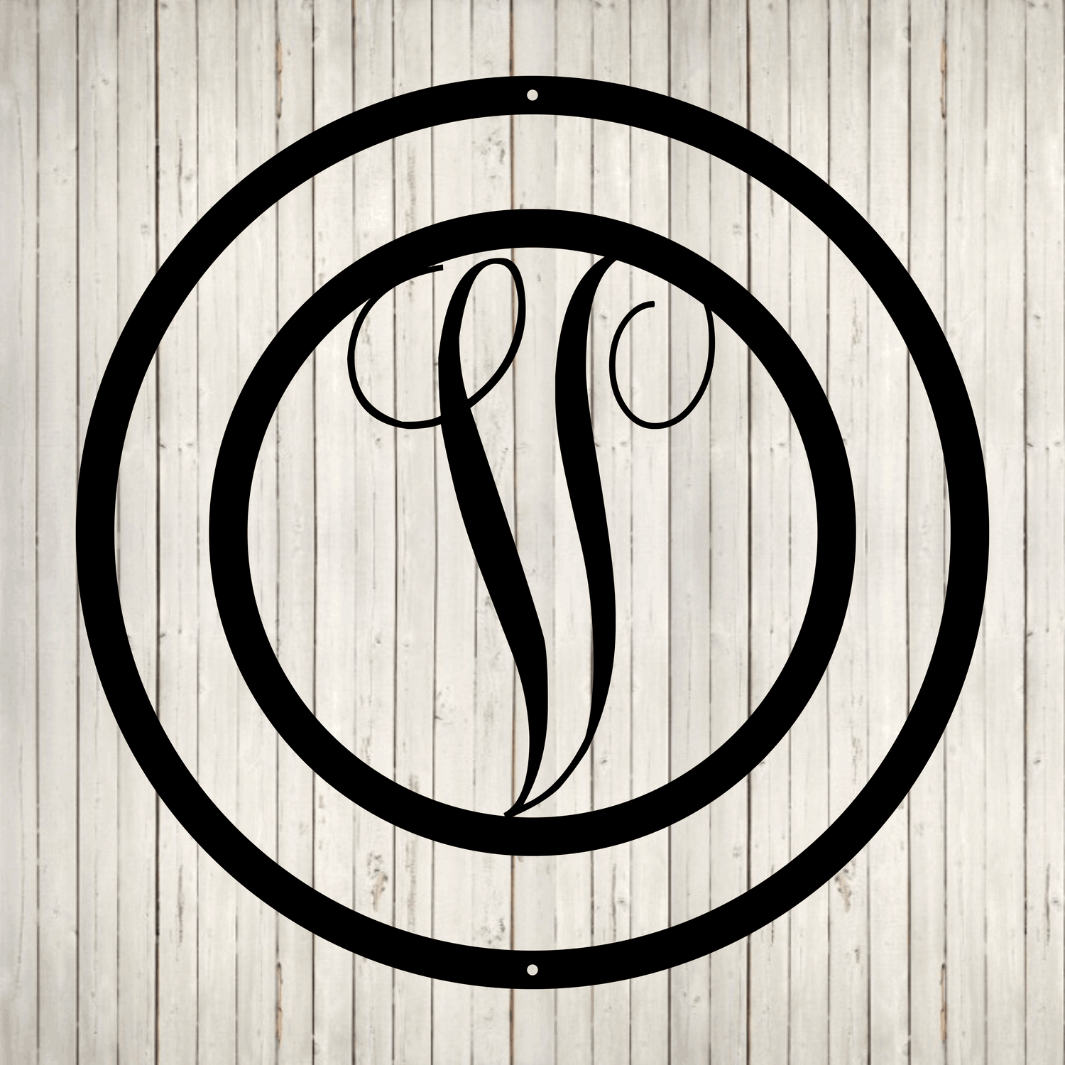 Swirly Circled Initial with Last Name and Est. Date